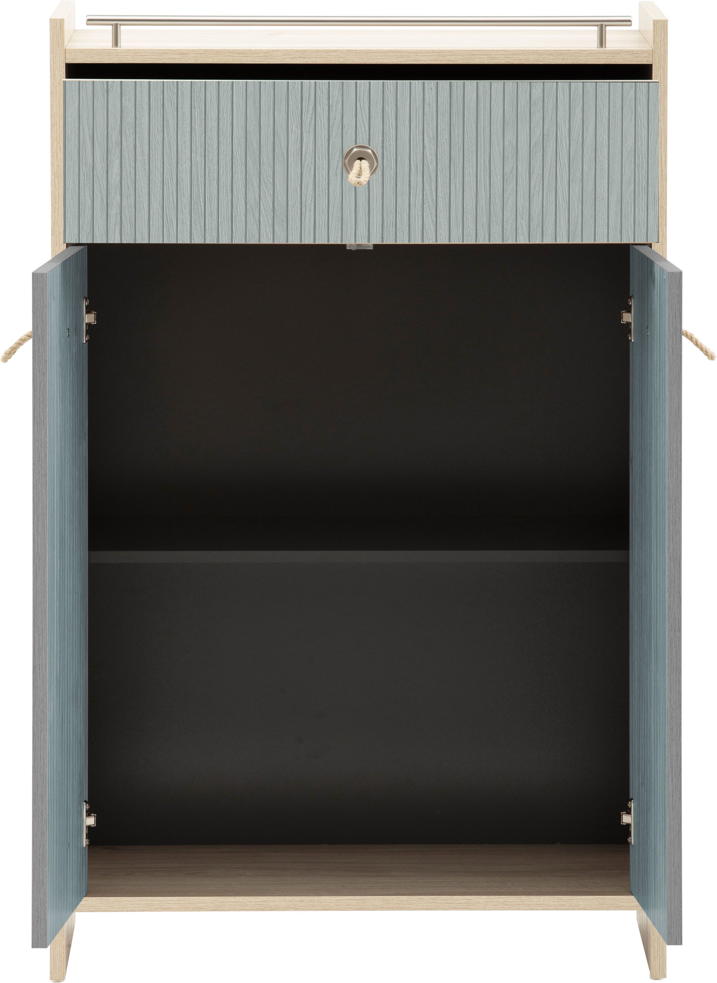 Schildmeyer Midischrank SONDERBY, 2 Türen & Schublade, Höhe 104,2 cm, MADE IN GERMANY (1-St) Seilgriffe im maritimen Look, MADE IN GERMANY