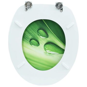 vidaXL WC-Sitz Toilettensitz mit Deckel MDF Grün Wassertropfen-Design (1-St)
