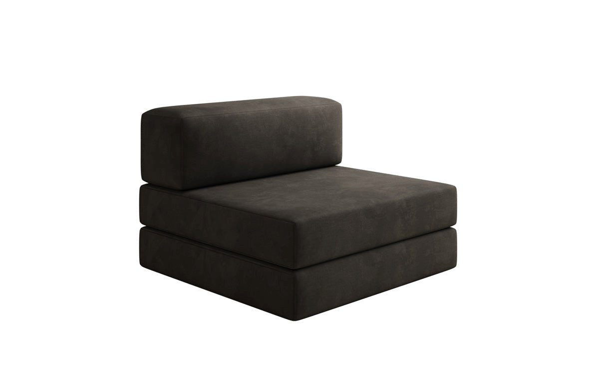 Luxusbetten24 Sofaelement Designer Sofa Mittelmodul Lazy in Samt, mit ausklappbarer Liegefläche