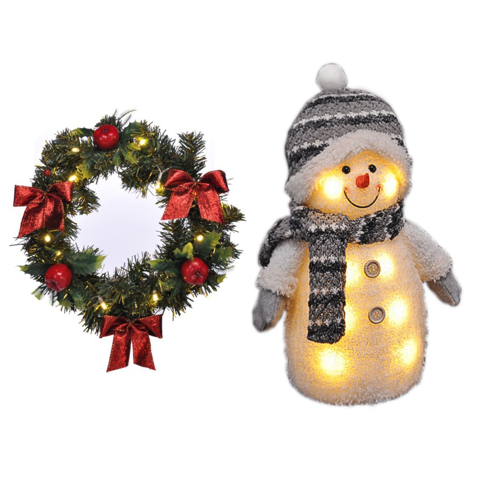 Gravidus Weihnachtsfigur Beleuchteter Türkranz Lichterkranz Weihnachtsdekoration & Deko