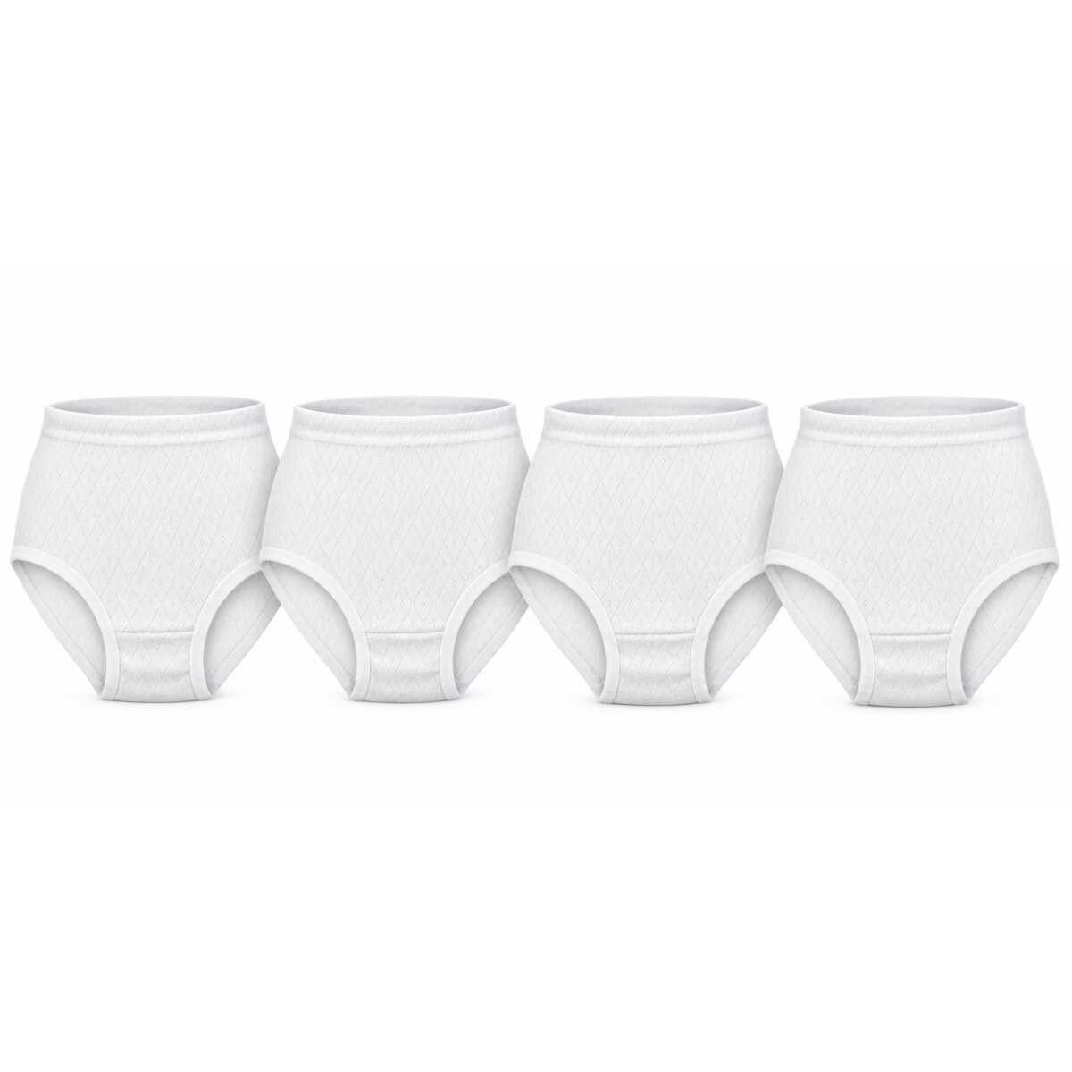 EloModa Taillenslip 4x Damen Slips Unterhosen Unterwäsche Baumwolle, 36/38 56/58 (4-St) 100% Baumwolle, 4er Pack Damen Unterhosen – Bild 3 von 5