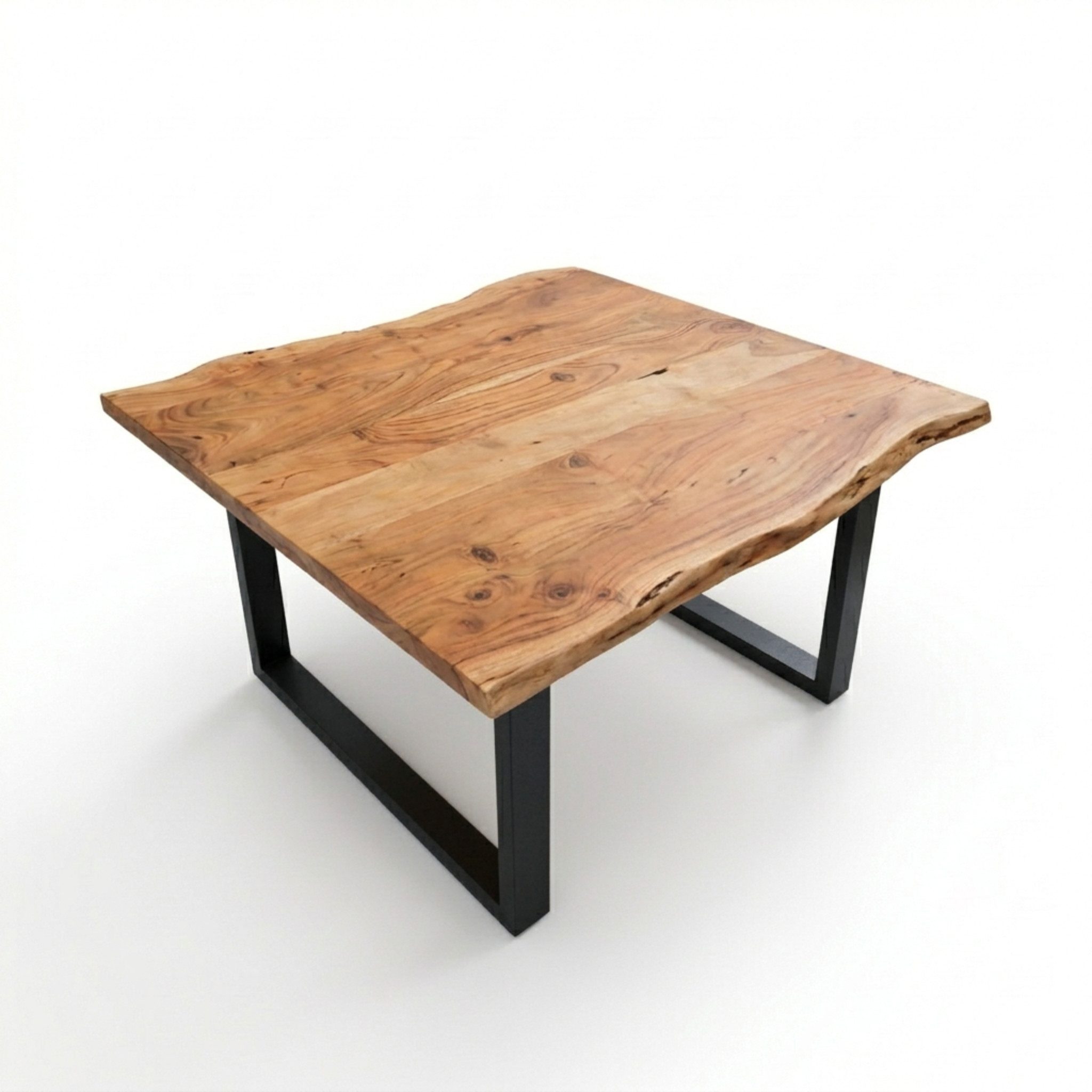 SAM® Baumkantentisch Sonja, massives Holz, echte Baumkante, Metallgestell U-Form, bis 3m