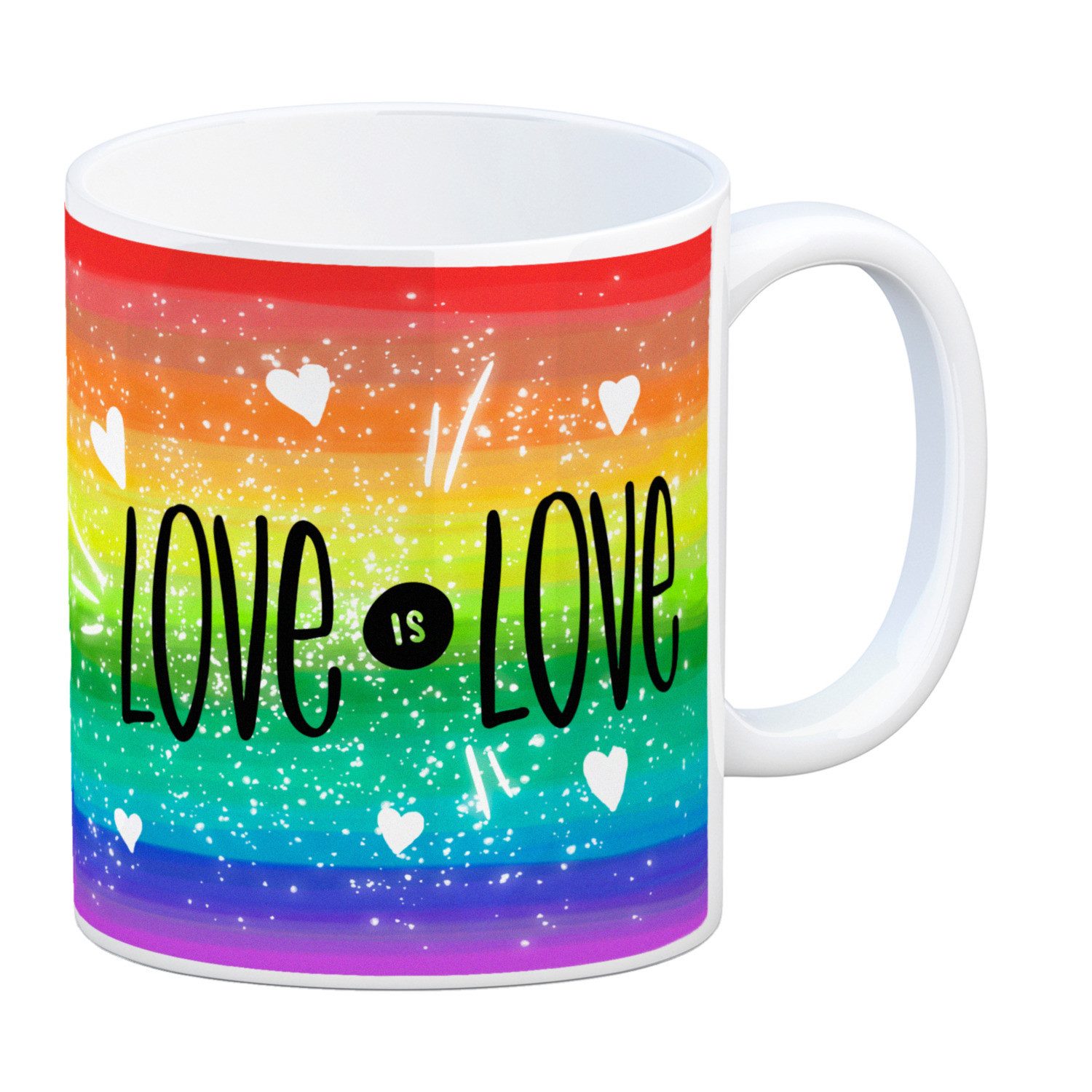 Tasse Kaffeebecher mit Spruch: Love is Love Kaffeetasse Tasse