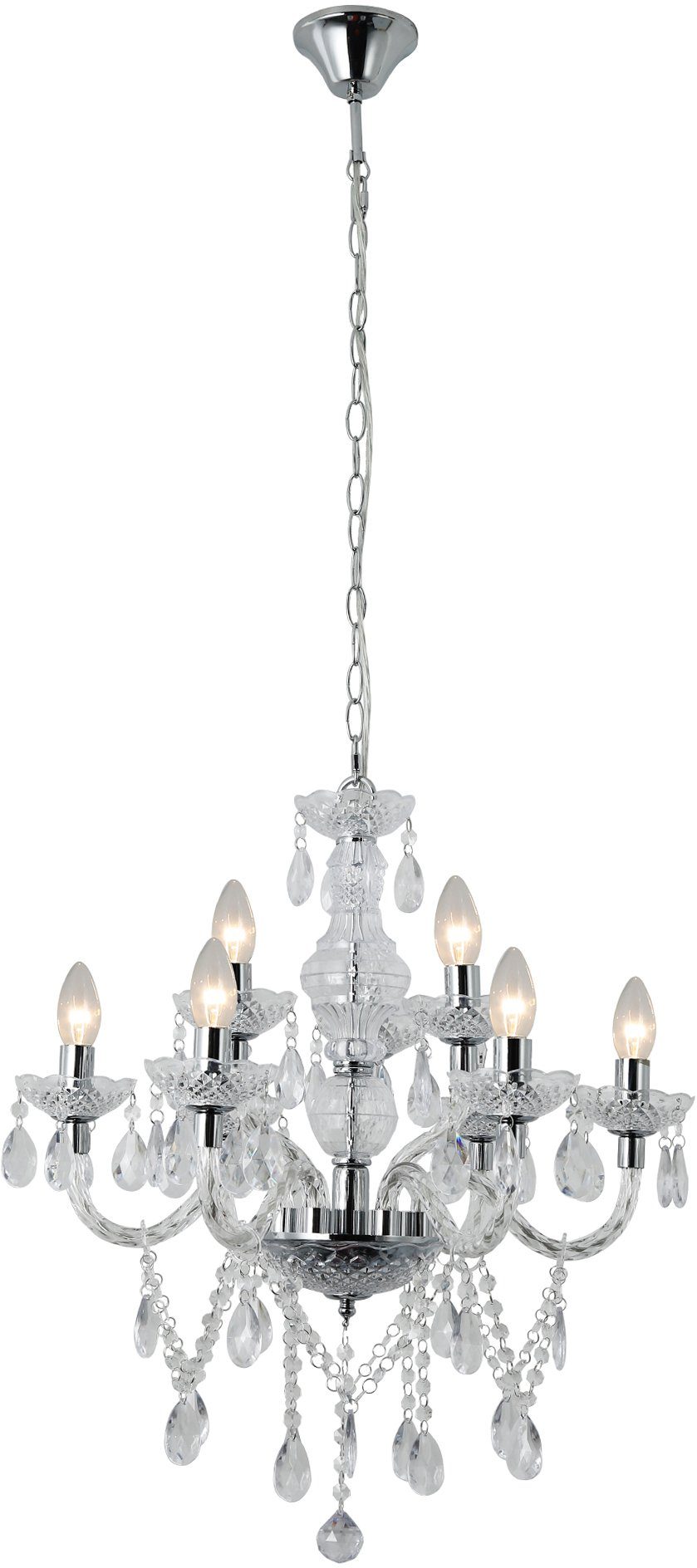 SalesFever Kronleuchter Matteo, ohne Leuchtmittel, 9 Flammen aus Acryl-Glas