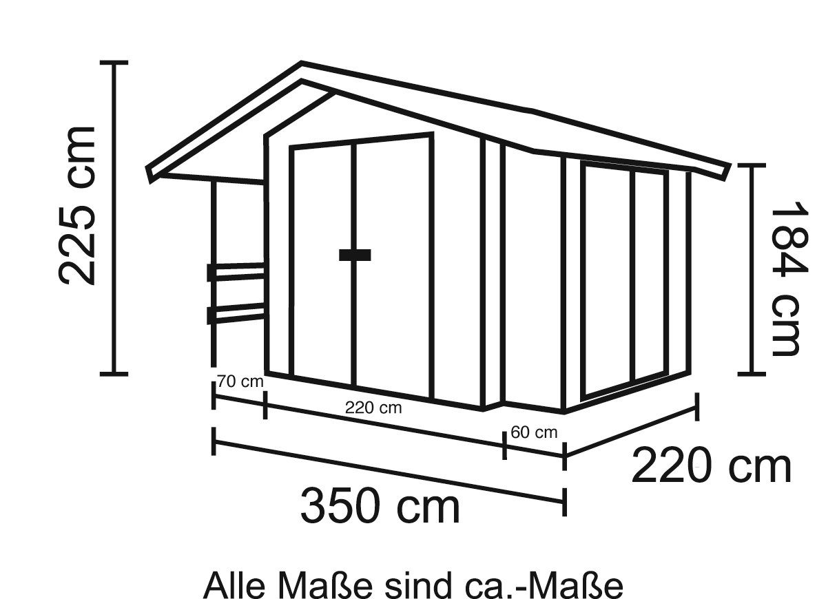 LASITA MAJA Gartenhaus Narva 476, BxT: 380x260 cm