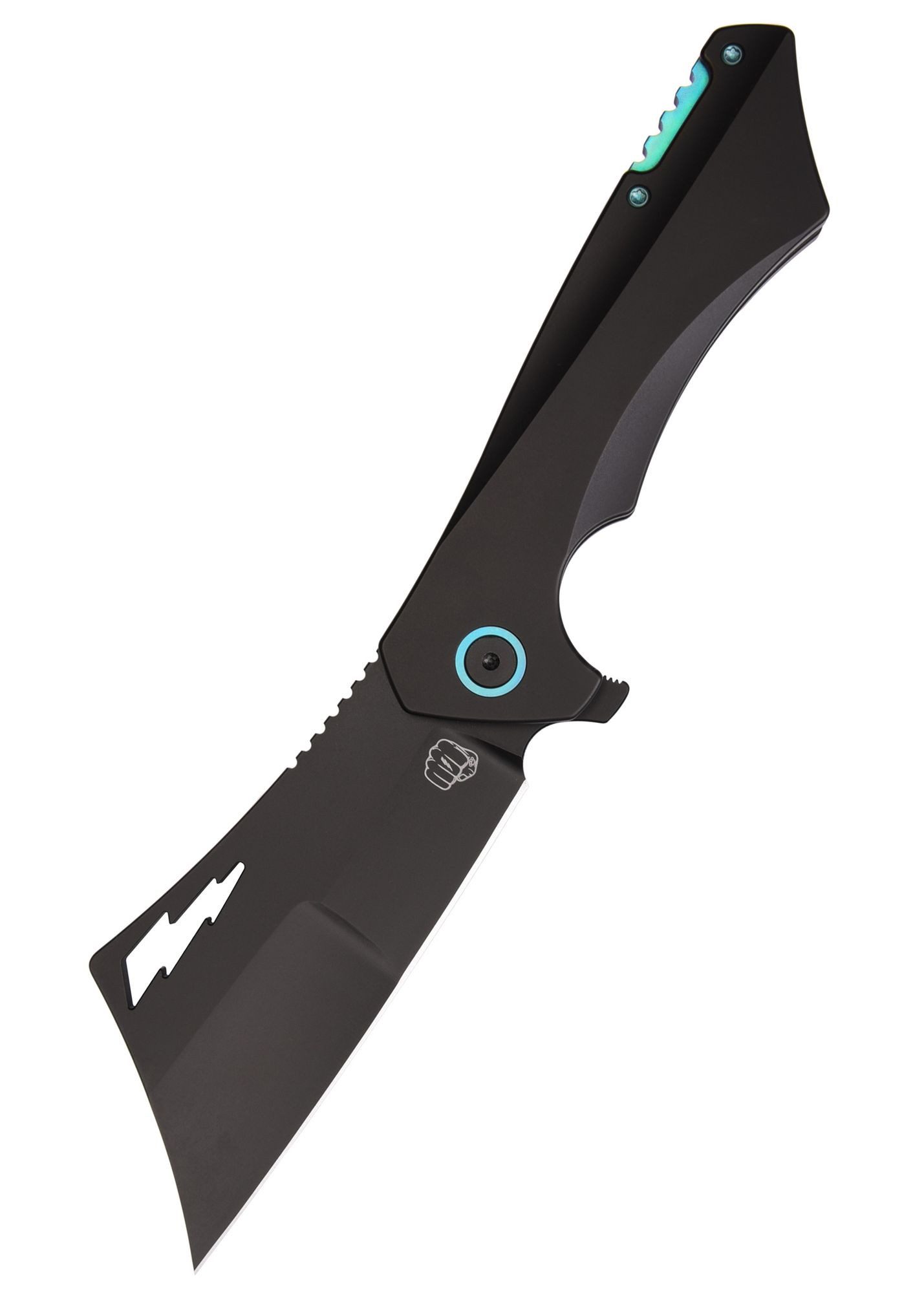 Taschenmesser SOG Taschenmesser Nemley Cleaver, Exclusive, Black PVD, Blue Ano