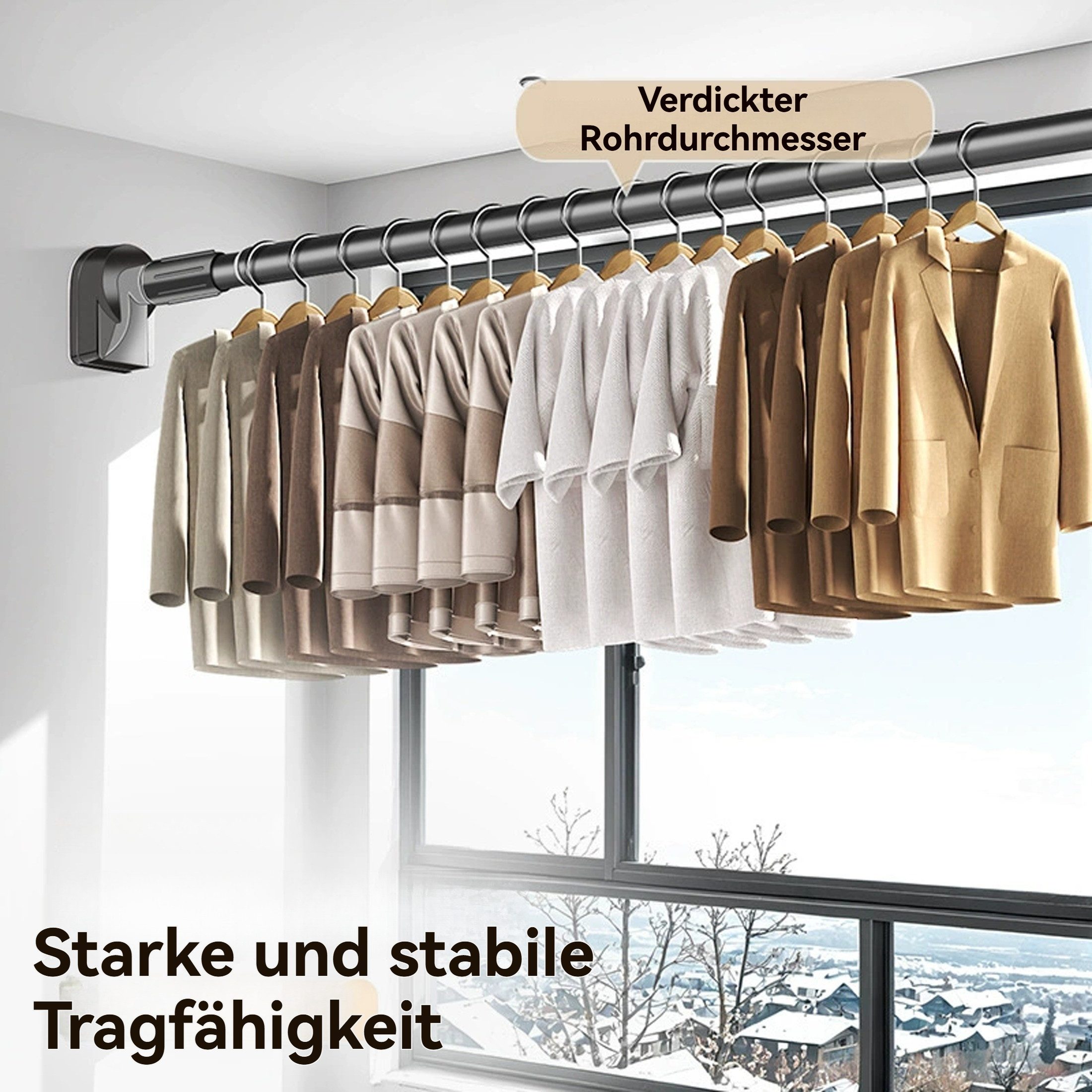 YINDN Kleiderstange 90-160cm Teleskopschrankstange, Ohne Bohren günstig online kaufen