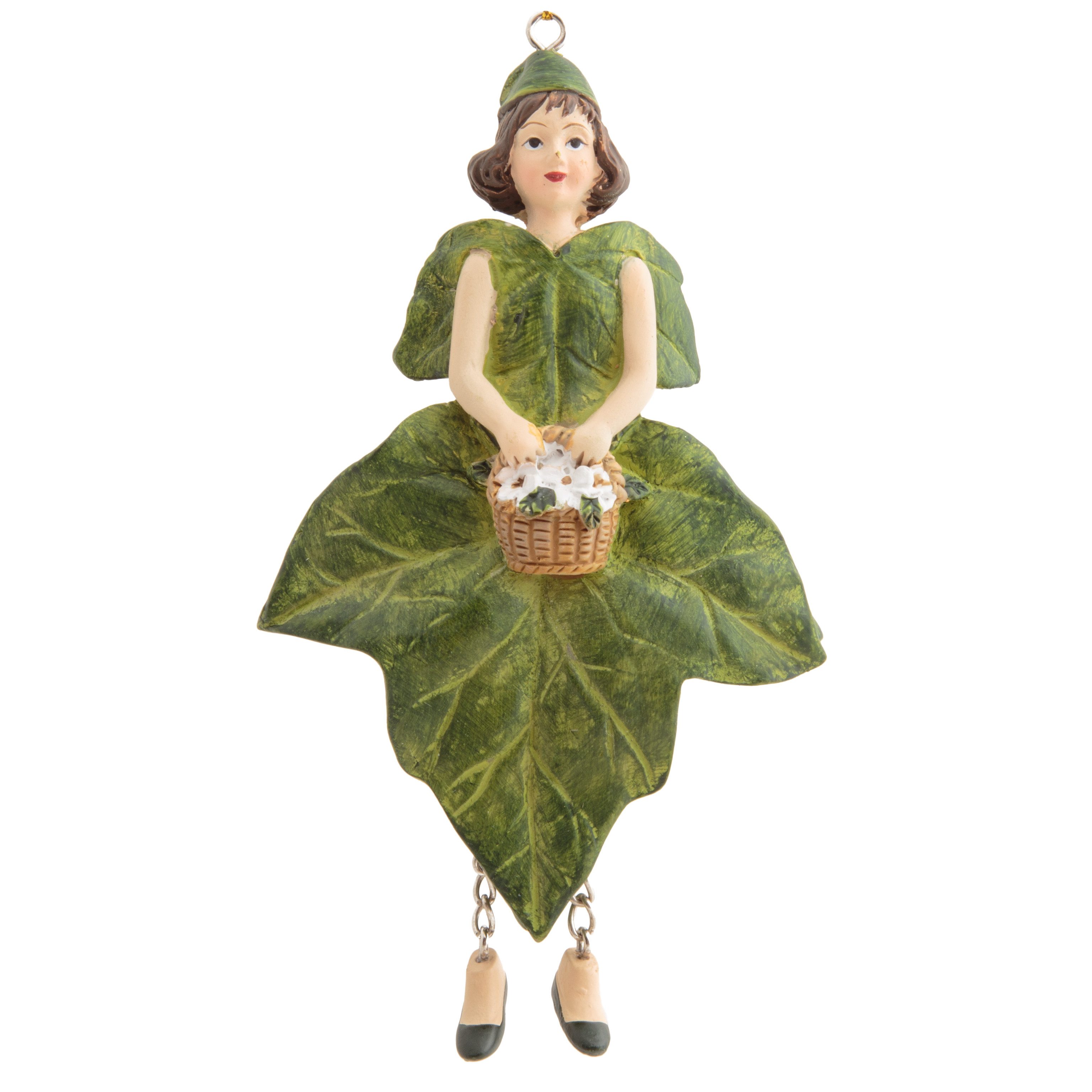 ROSEMARIE SCHULZ Heidelberg Dekofigur Blumenmädchen Efeu zum Hängen Вішалки для прикрас Blumen Deko-Objekt, Handbemalte Figur aus Polyresin