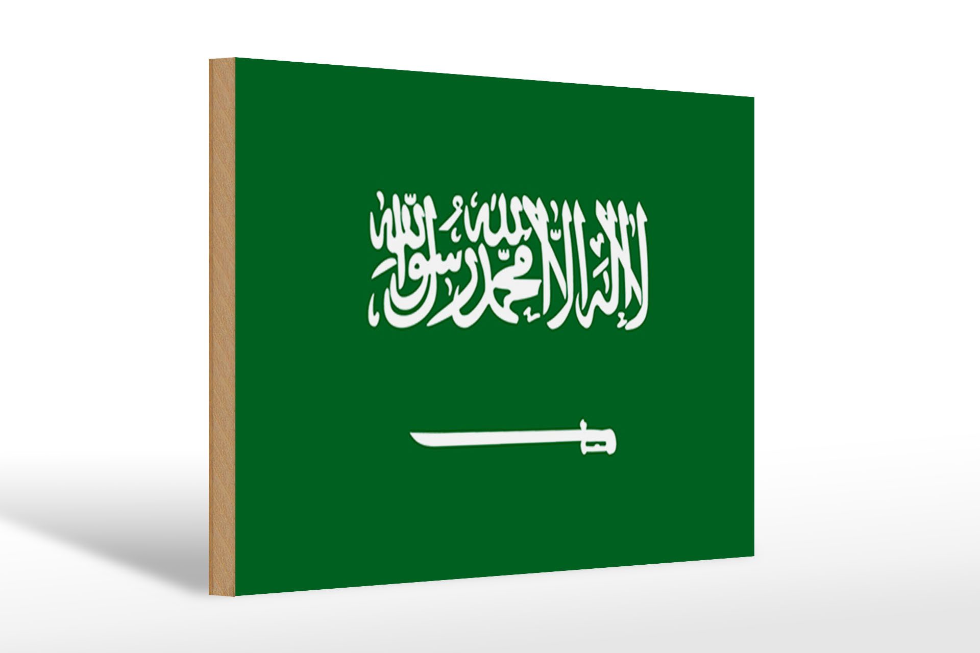 Femer GmbH Holzbild Flagge Saudi-Arabien 30x20cm Flag Saudi Arabia, Flaggen (1 St), Glatte Holzfaserplatte (MDF), vorn beschichtet