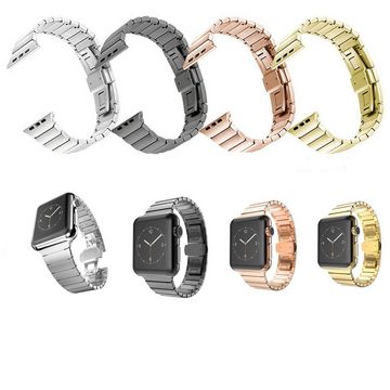 CoverKingz Smartwatch-Armband Gliederband für Apple Watch 49/45/44/42mm Series Ultra, Gliederarmband Faltschließe Serie Ultra/8/7/6/SE/5/4/3/2/1