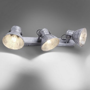 Paul Neuhaus Wandleuchte Deckenlampe Samia Industrie Eisen max. 3 x 25W E27, ohne Leuchtmittel, schwenkbar