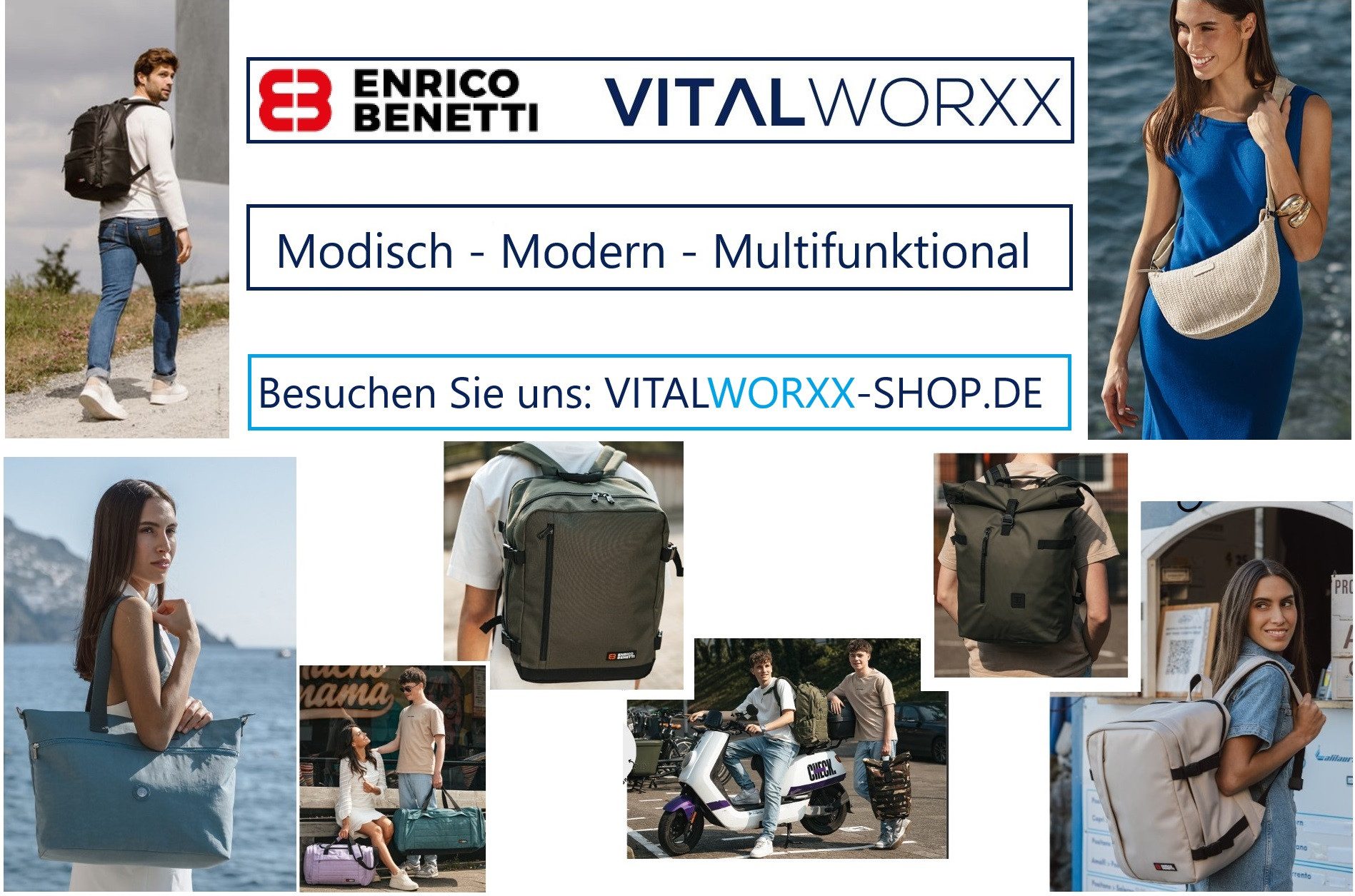 VITALWORXX Reisetasche Reisetasche ENRICO BENETTI kompakte Sporttasche Fitnesstasche