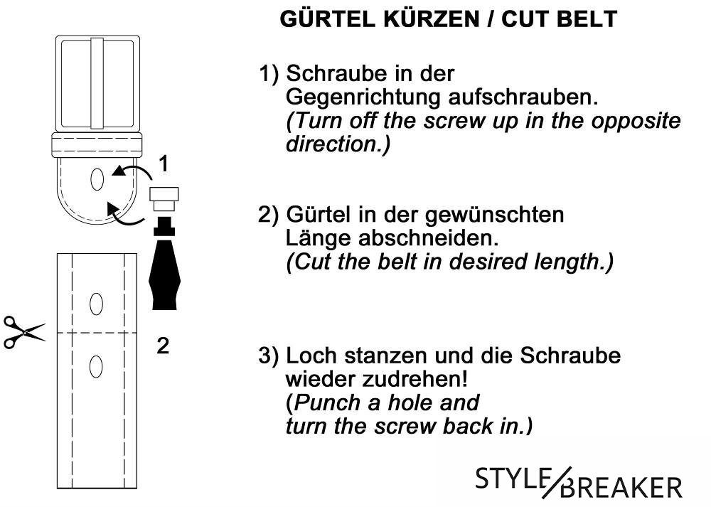 styleBREAKER Nietengürtel Vintage Creme Nietengürtel