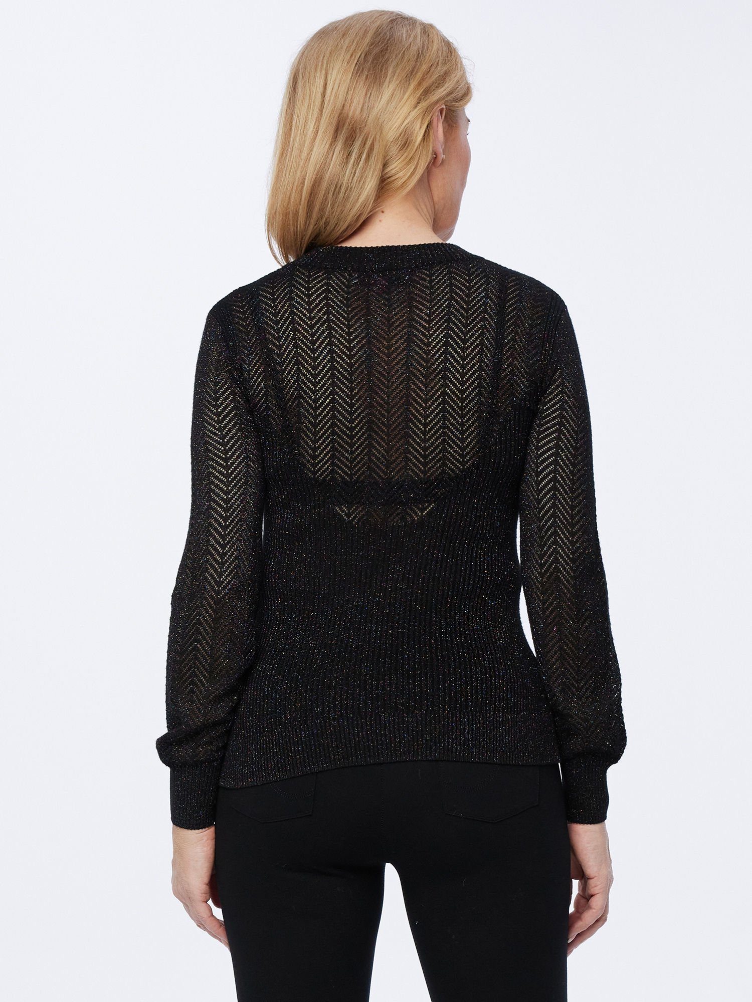 Edwina Eidtmann Strickpullover Langarmpullover mit Ajourstrick mit Ajourstrick