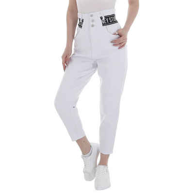Ital-Design High-waist-Jeans Damen Freizeit Stretch High Waist Jeans in Weiß