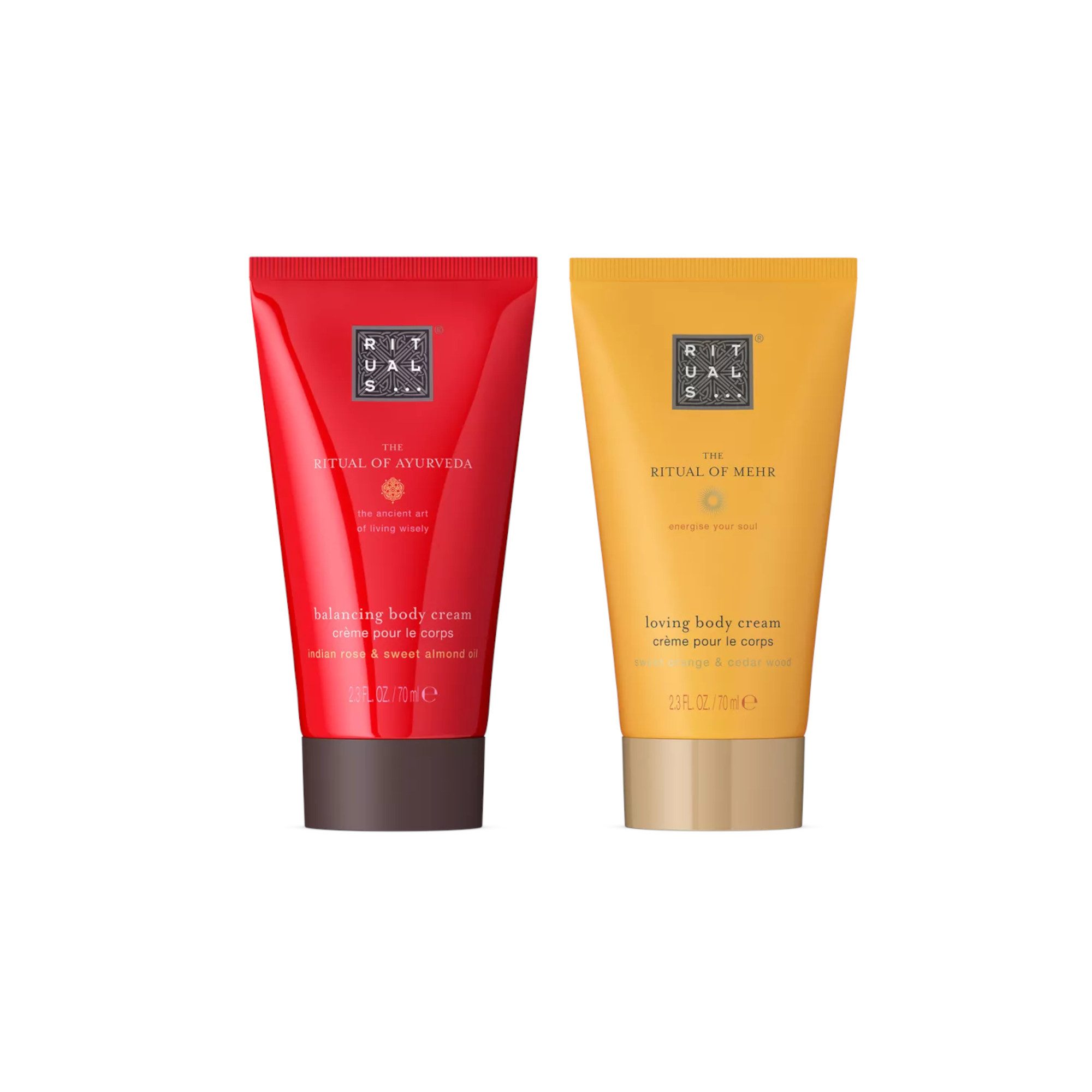 Rituals Körpercreme Rituals The Ritual Of Mehr & Ayurveda Body Cream Bundle – 2×70 ml, 2-tlg., 2× Body Cream – reichhaltige Pflege mit zwei Duftprofilen
