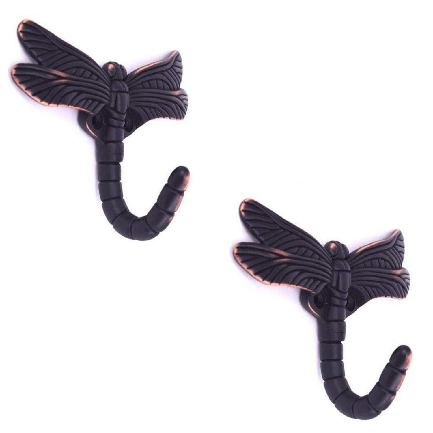 LuxusKollektion Kleiderhaken Kleiderhaken Libelle Rotbronze 2er Set, (2-St)