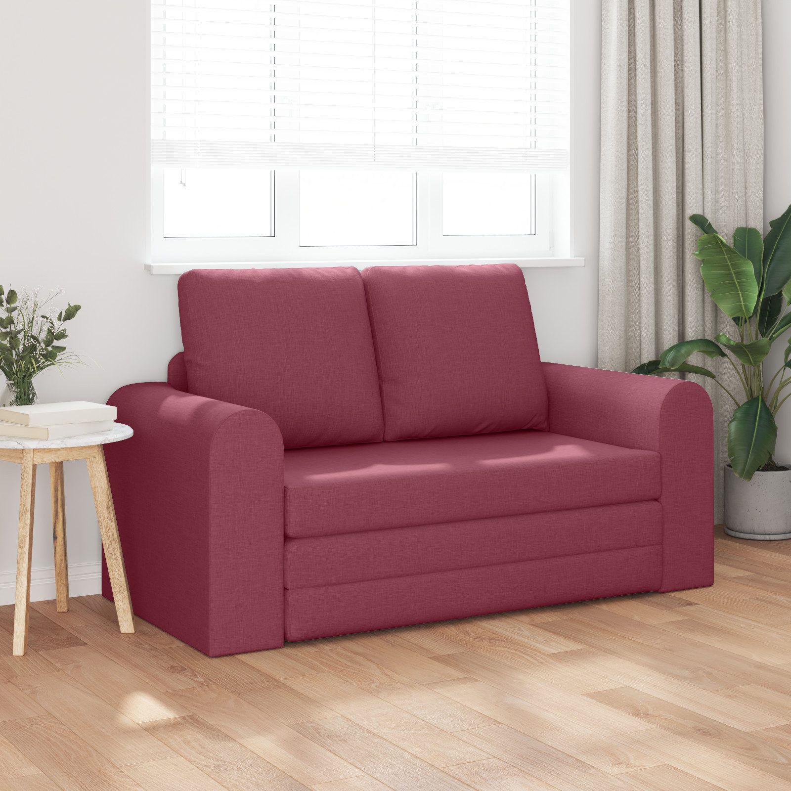vidaXL Sofa Boden Schlafsofa 2-in-1 Weinrot günstig online kaufen