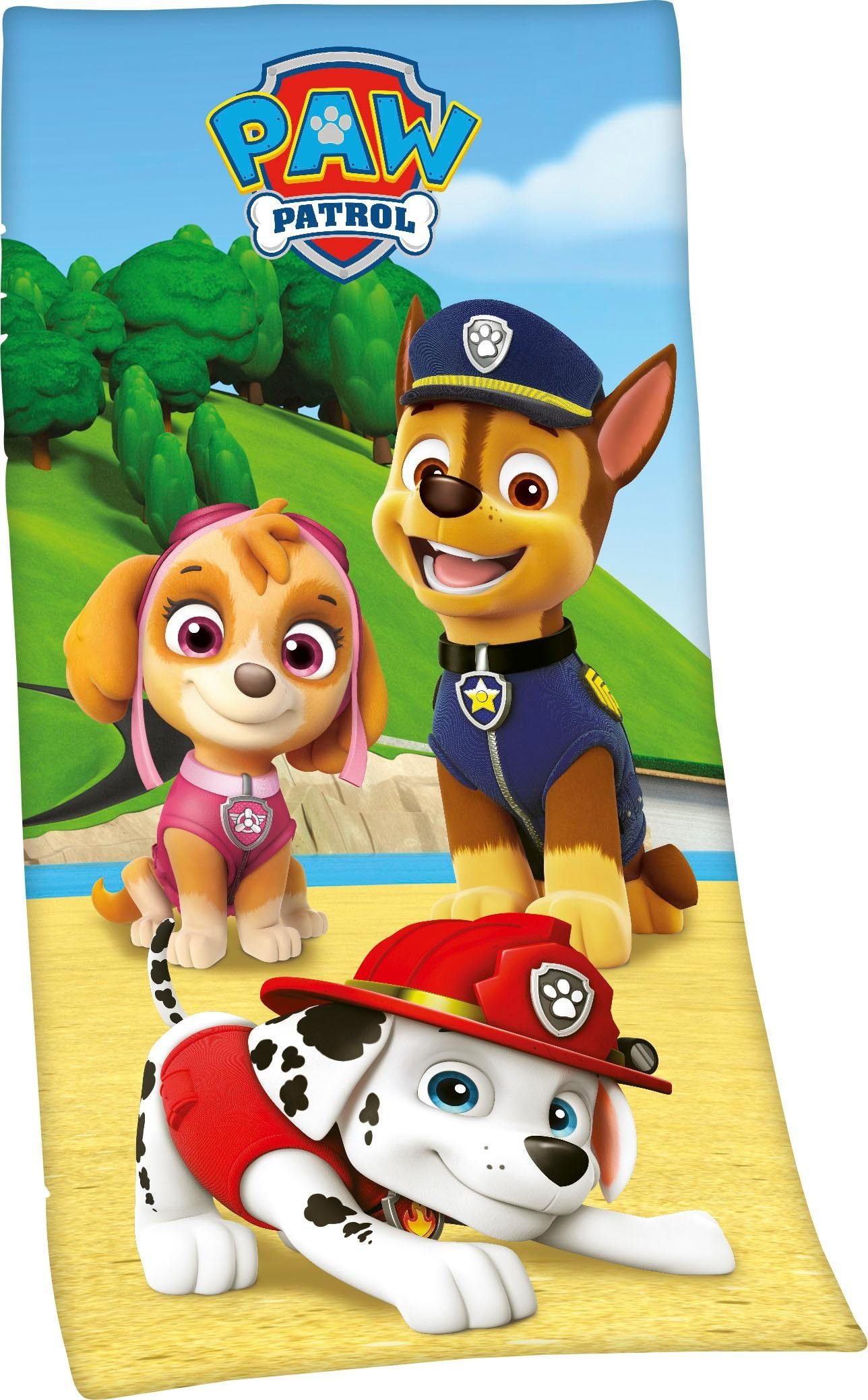 PAW PATROL Badetuch Paw Patrol, Velours (1-St), mit niedlichem Motiv