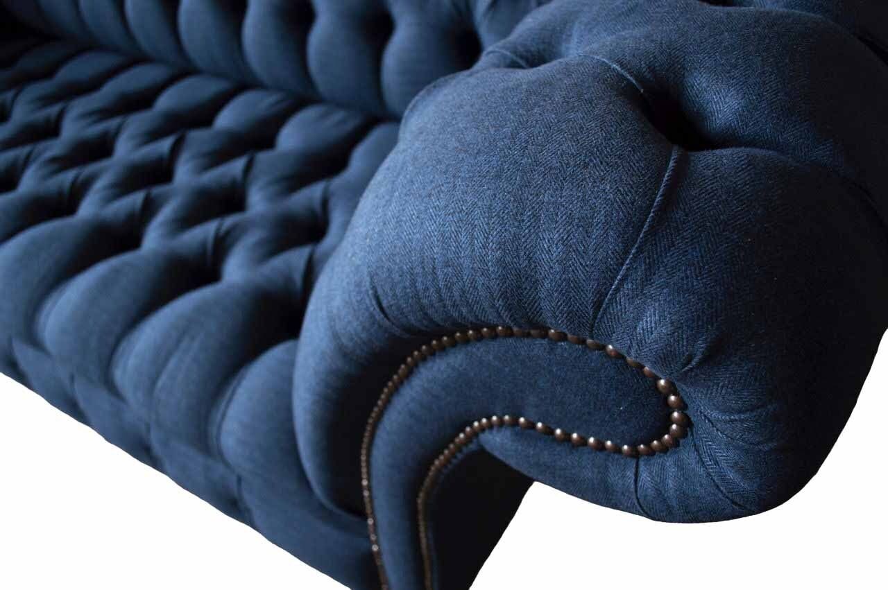 Europe Luxus Dreisitzer Sofa In Neu, Couches Sitzer Chesterfield JVmoebel 3 Made Sofas Blau Sofa