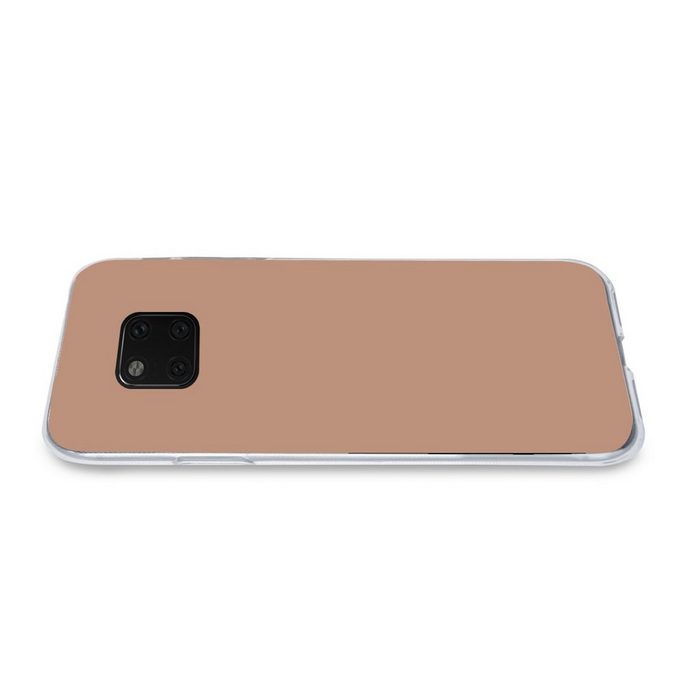MuchoWow Handyhülle Beige - Farbe - Rosa Handyhülle Huawei Mate 20 Pro Handy Case Silikon Bumper Case OR11970