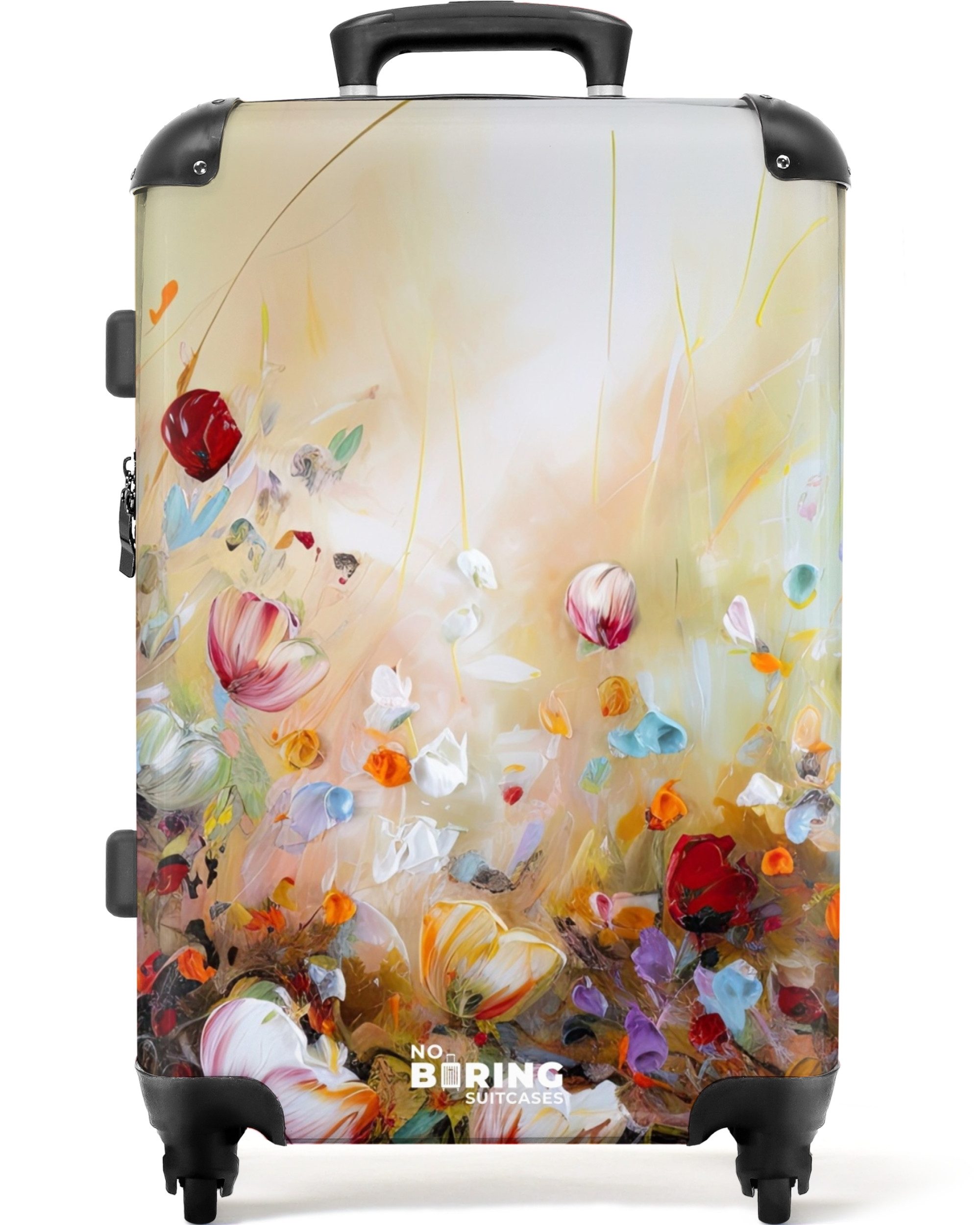 NoBoringSuitcases.com© Hartschalen-Trolley Ölfarben - Blumen - günstig online kaufen