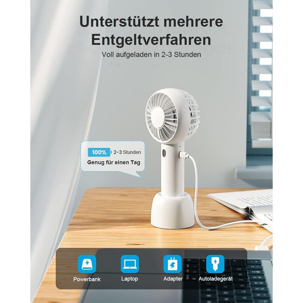 Mini-Ventilator, Design. tragbar, Heizkörperventilator leistungsstark, MOUTEN niedliches Weiss