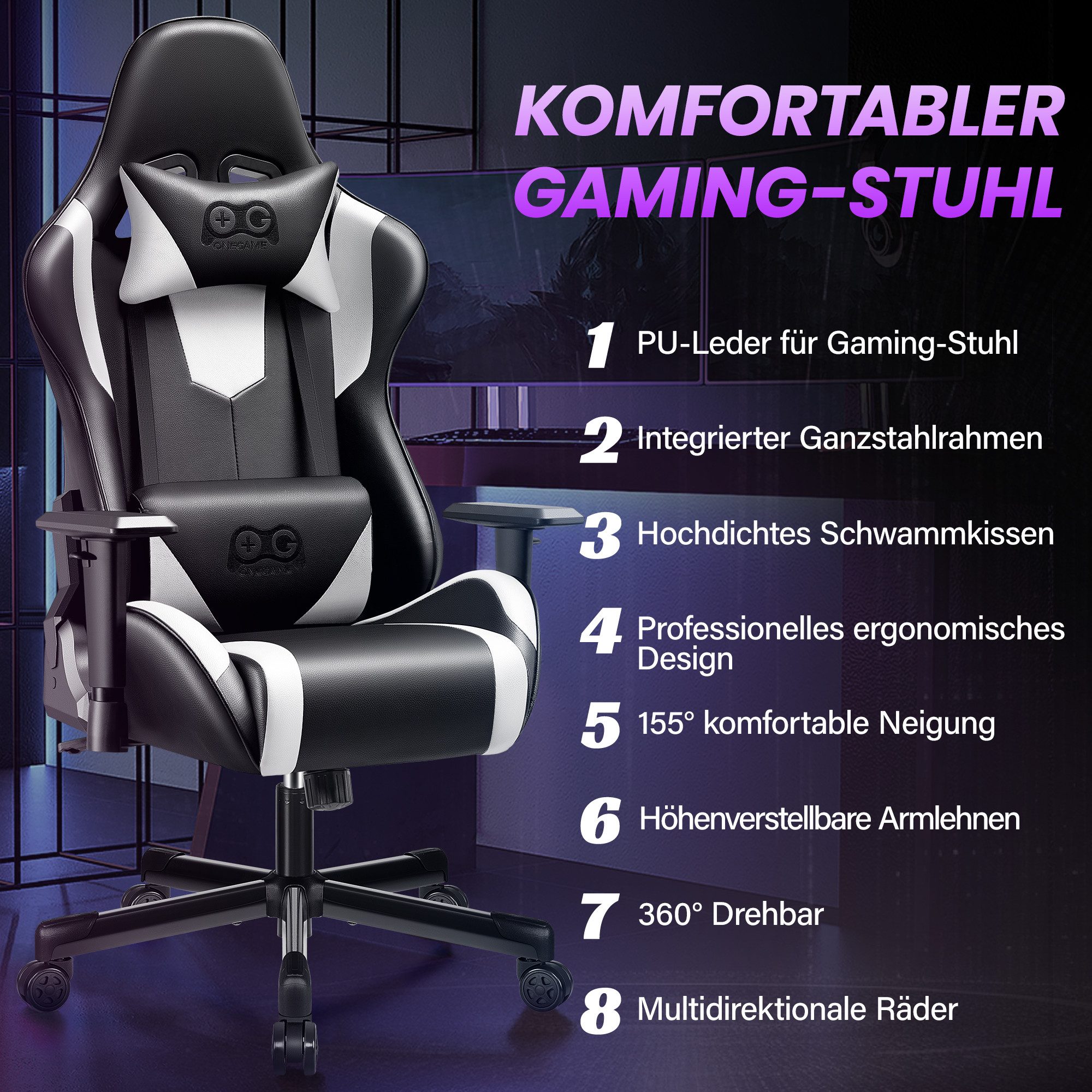 DoChair Gaming Chair Gaming-Stuhl, Bürostuhl Ergonomisch günstig online kaufen