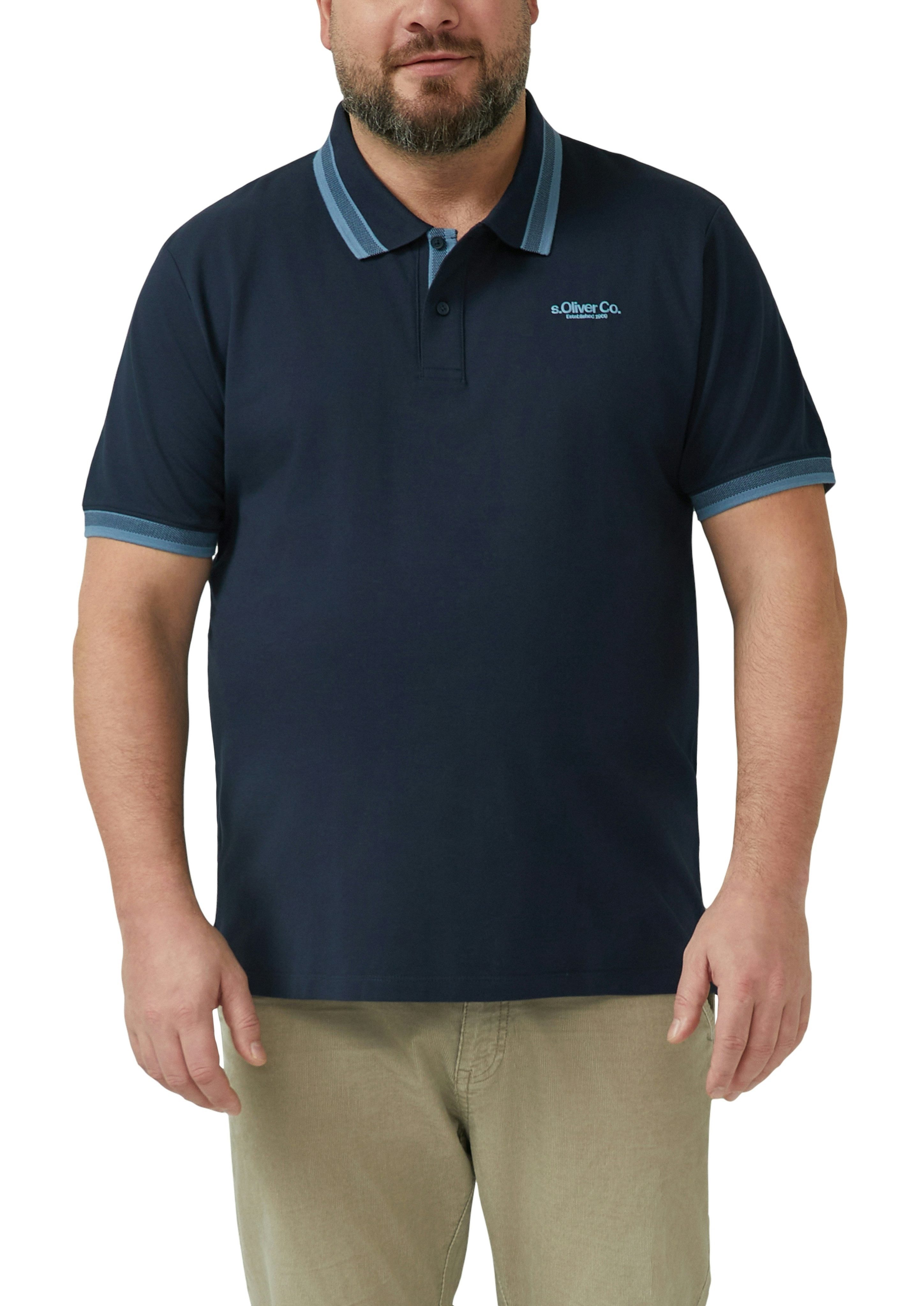 s.Oliver Men Big Sizes Poloshirt mit Logo Print