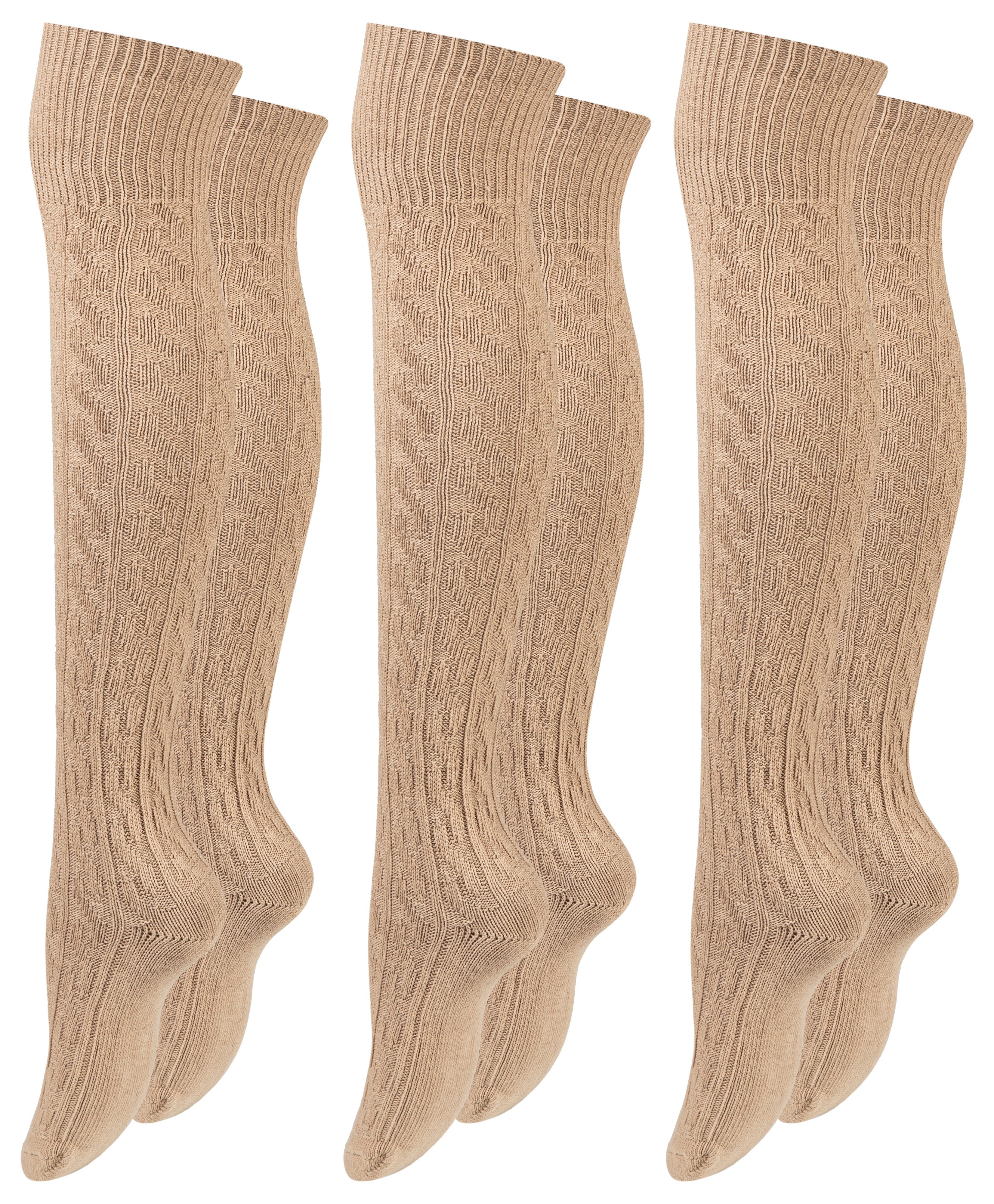 Overknees mit Zopfmuster aus hochwertiger Baumwolle