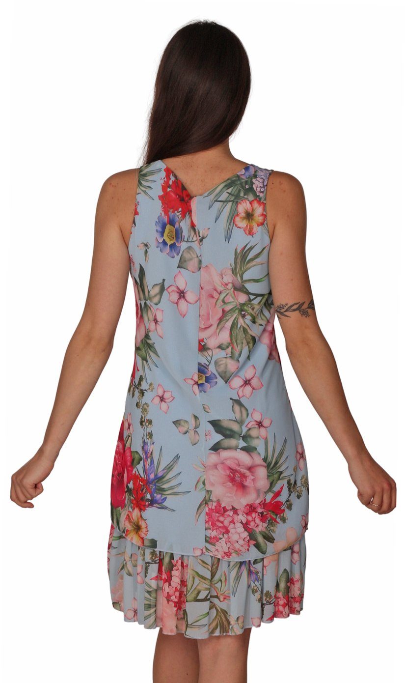 Charis Moda Trägerkleid Sommerkleid mit floralem Muster