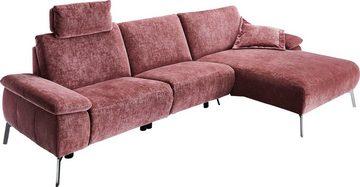 INOSIGN Ecksofa Bellini L-Form, teilmotorische Relaxfunktion an 1 Element, klappbare Armlehnen