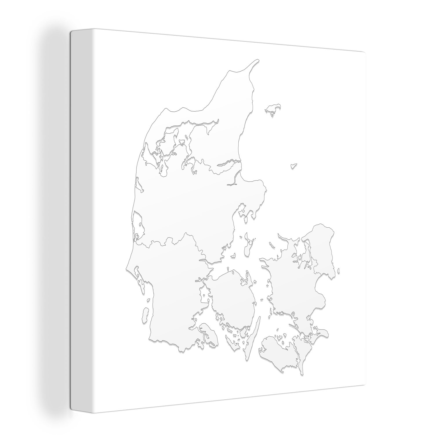 OneMillionCanvasses® Leinwandbild Schwarz-Weiß-Illustration eines weißen Dänemark, (1 St), Leinwand Bilder für Wohnzimmer Schlafzimmer