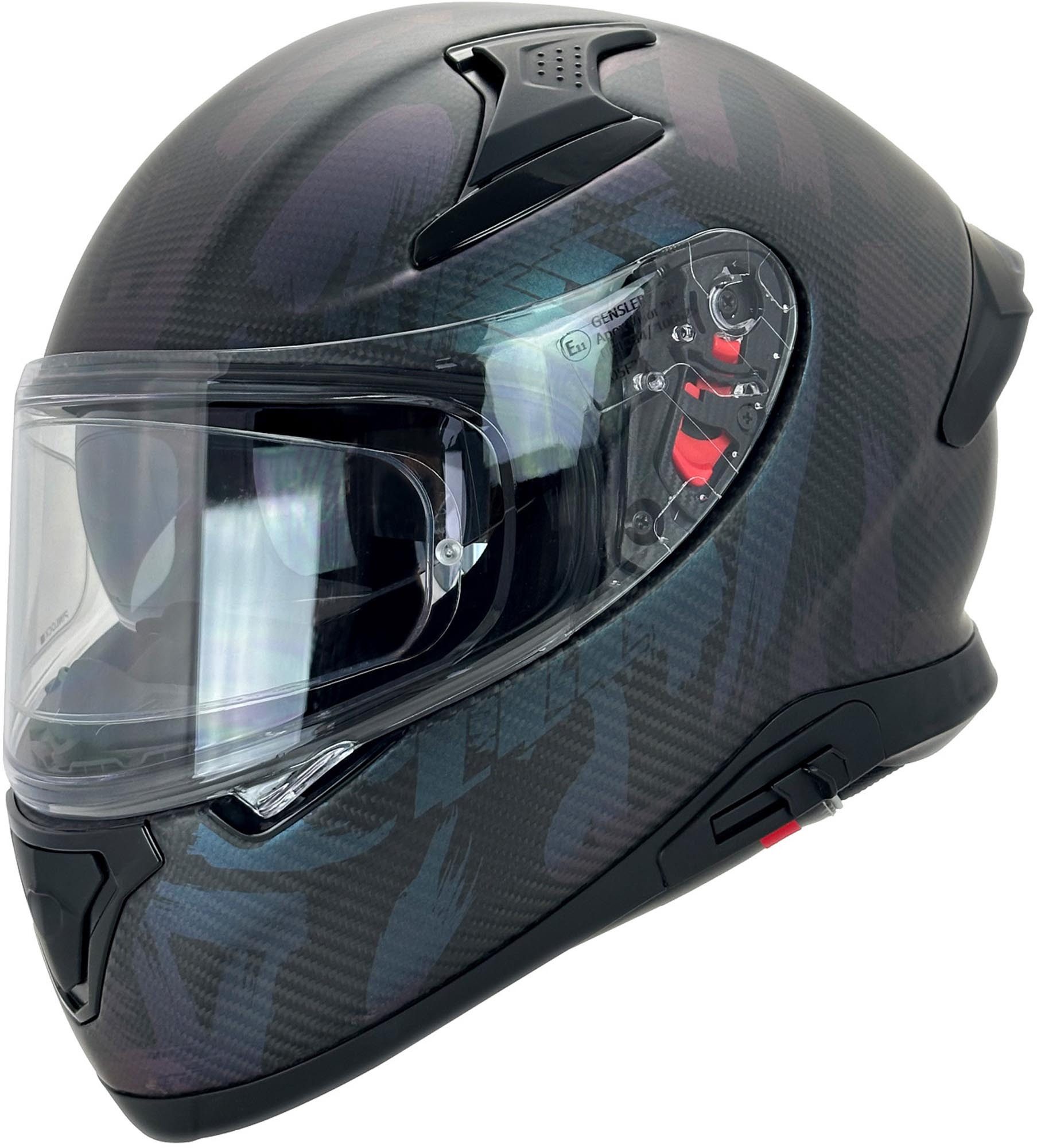 Bores Motorradhelm Gensler Apex Carbon Helm, geeignet für Brillenträger,Pinlockscheibe enthalten