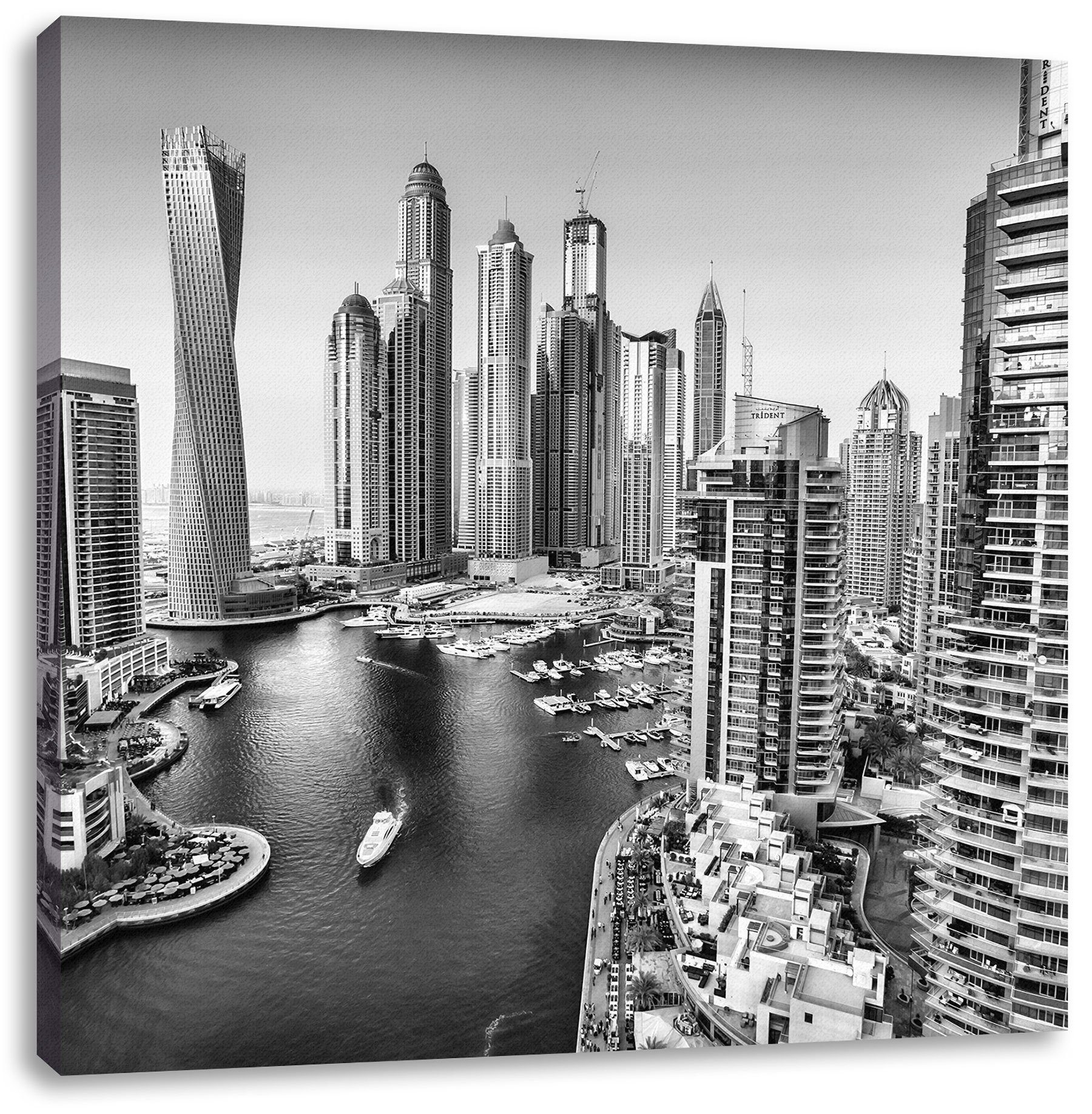 Pixxprint Leinwandbild Dubai Metropole, Dubai Metropole (1 St), Leinwandbild fertig bespannt, inkl. Zackenaufhänger