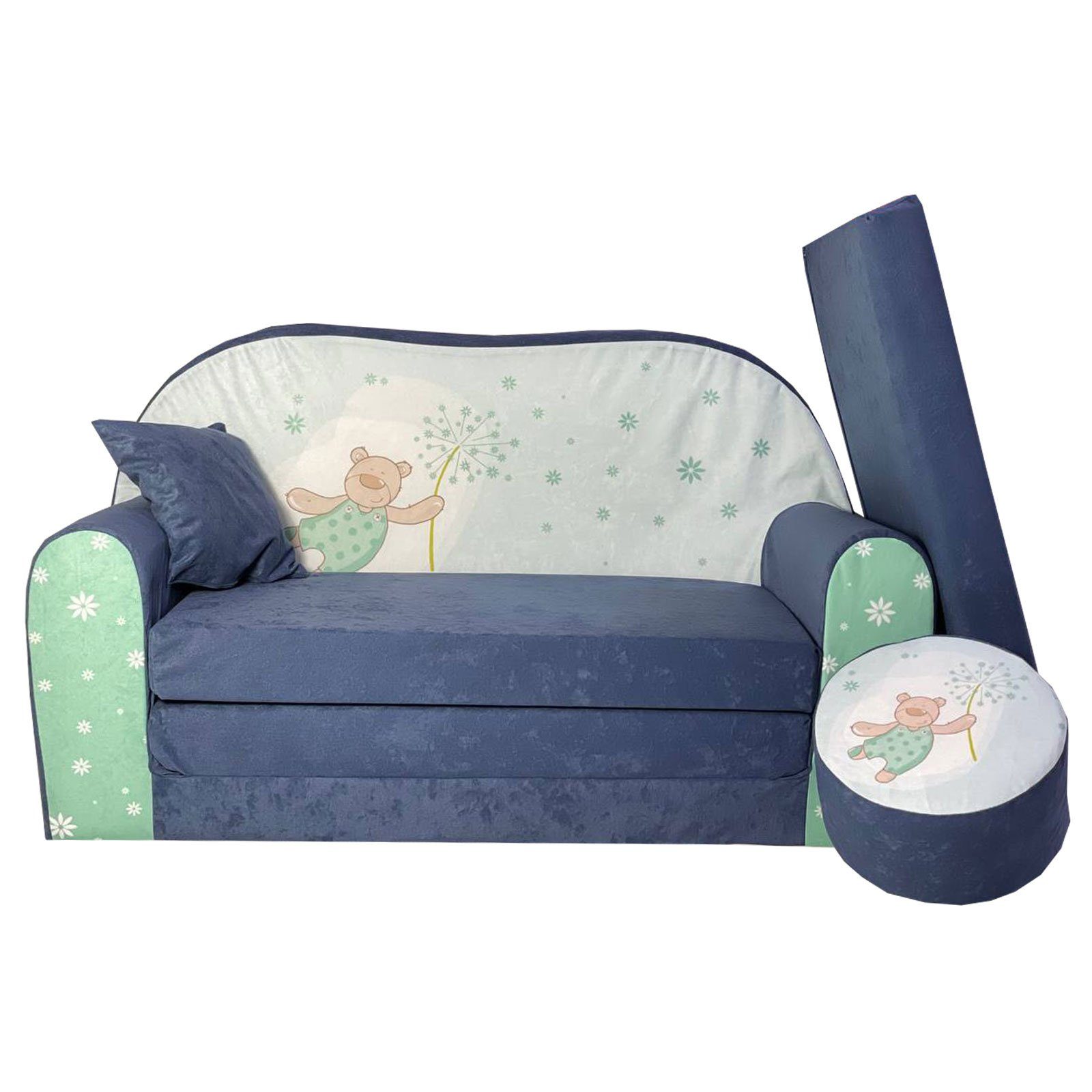 FORTISLINE Kindersitzgruppe Kindersofa Kindercouch Aufklappen Bettfunktion günstig online kaufen