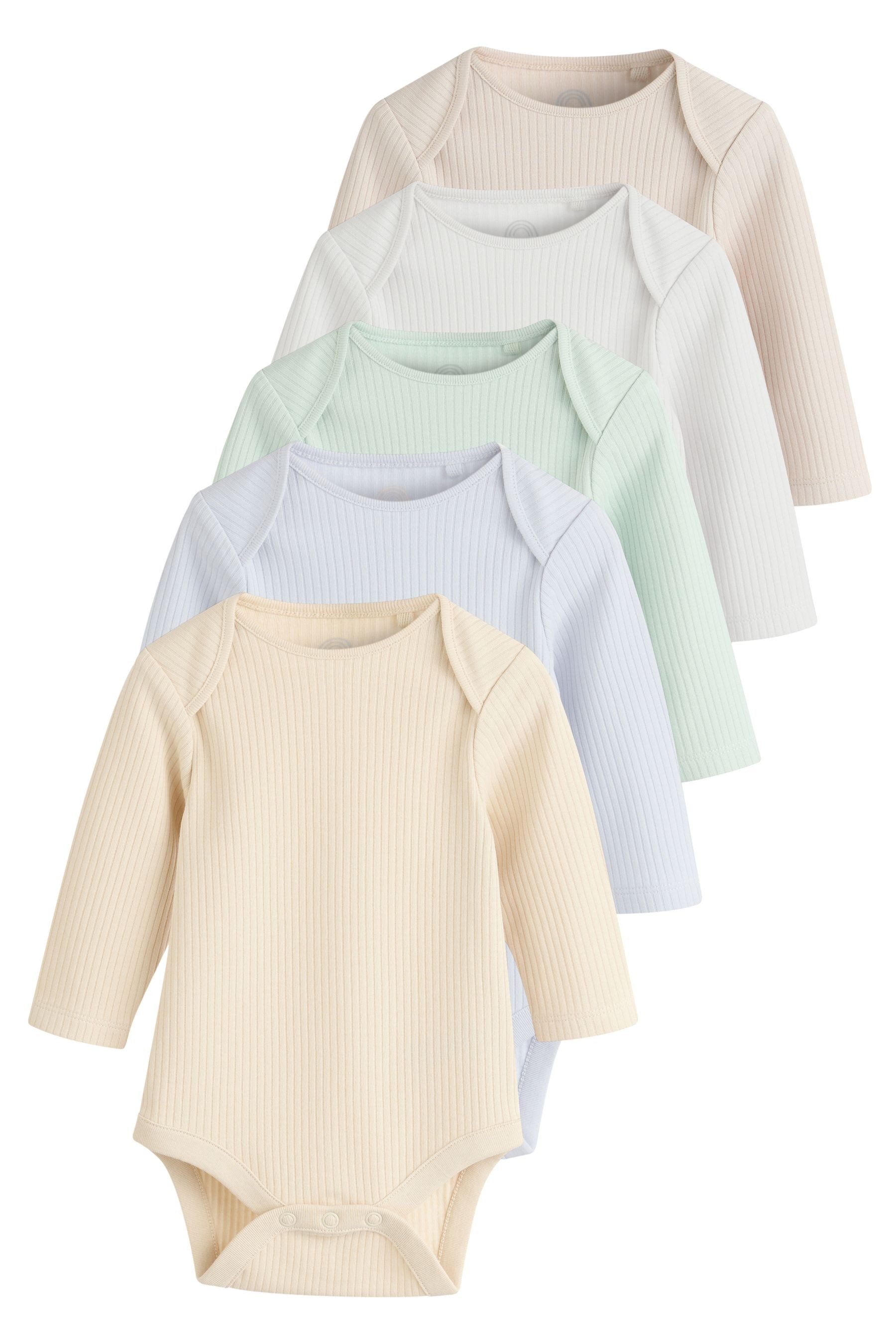 Next Langarmbody Baby Bodysuits aus 100 % Baumwolle im 5er-Pack (5-tlg)