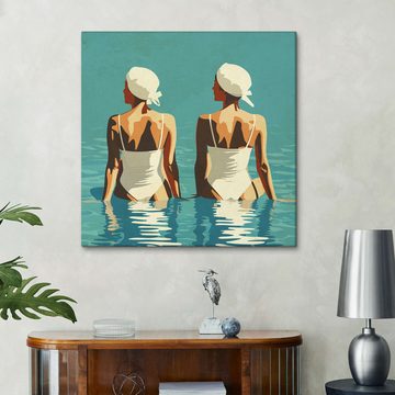 Posterlounge Leinwandbild Layla Oz, Zwei Freundinnen am Strand, Badezimmer