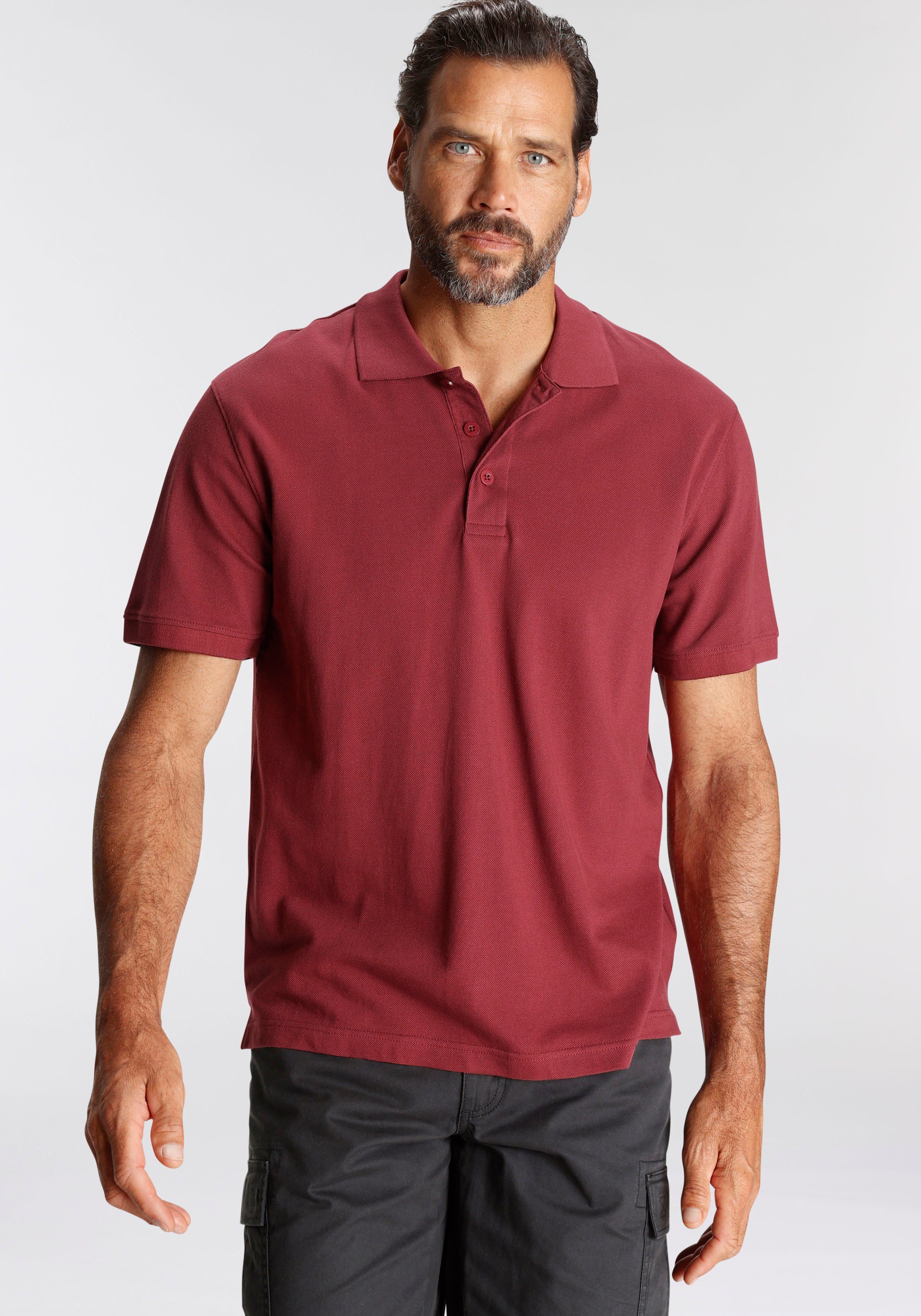 Man's World Poloshirt Piqué weinrot