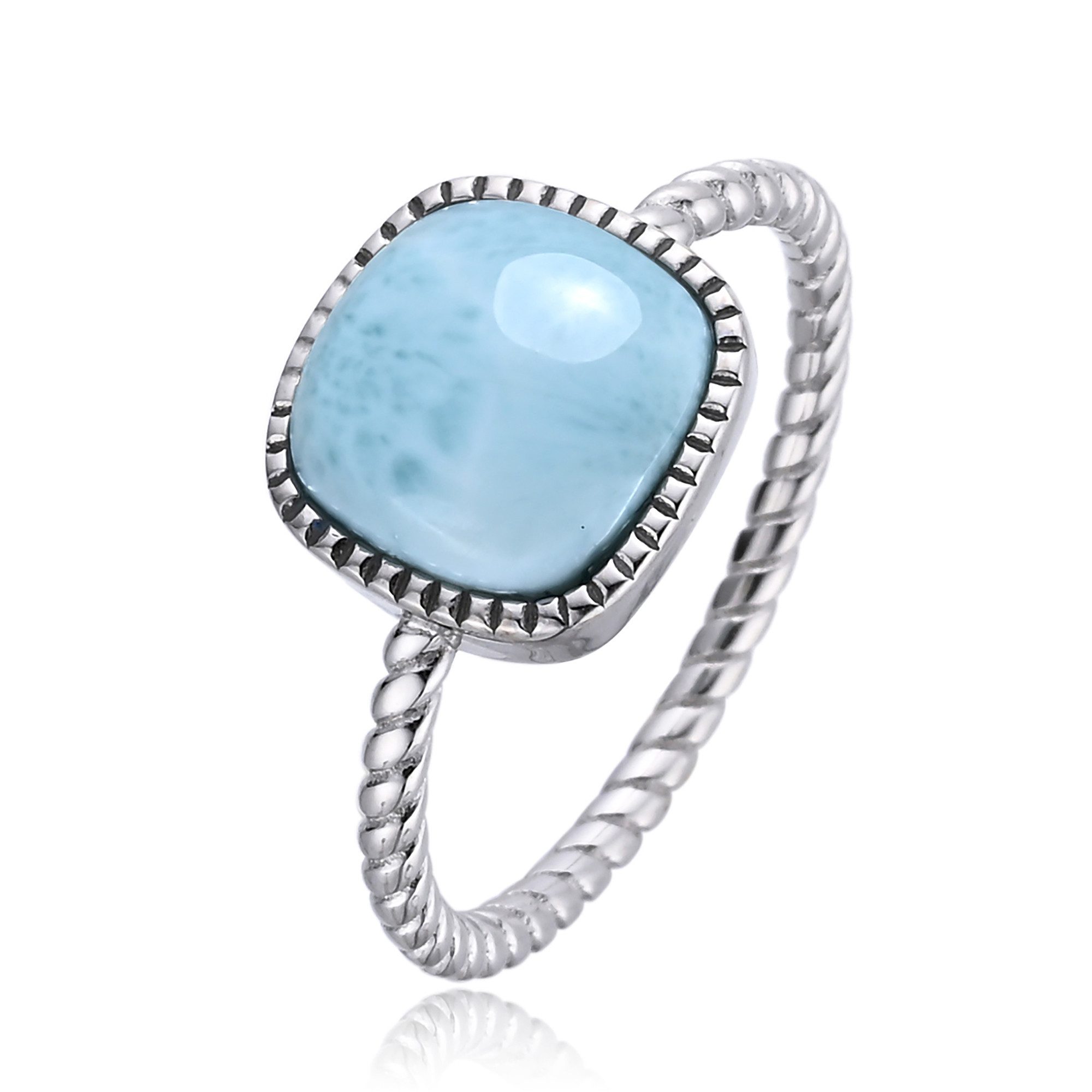 Cavill Solitärring Larimar Ring 2,54 ct, Sterlingsilber geflochtenes Band, günstig online kaufen