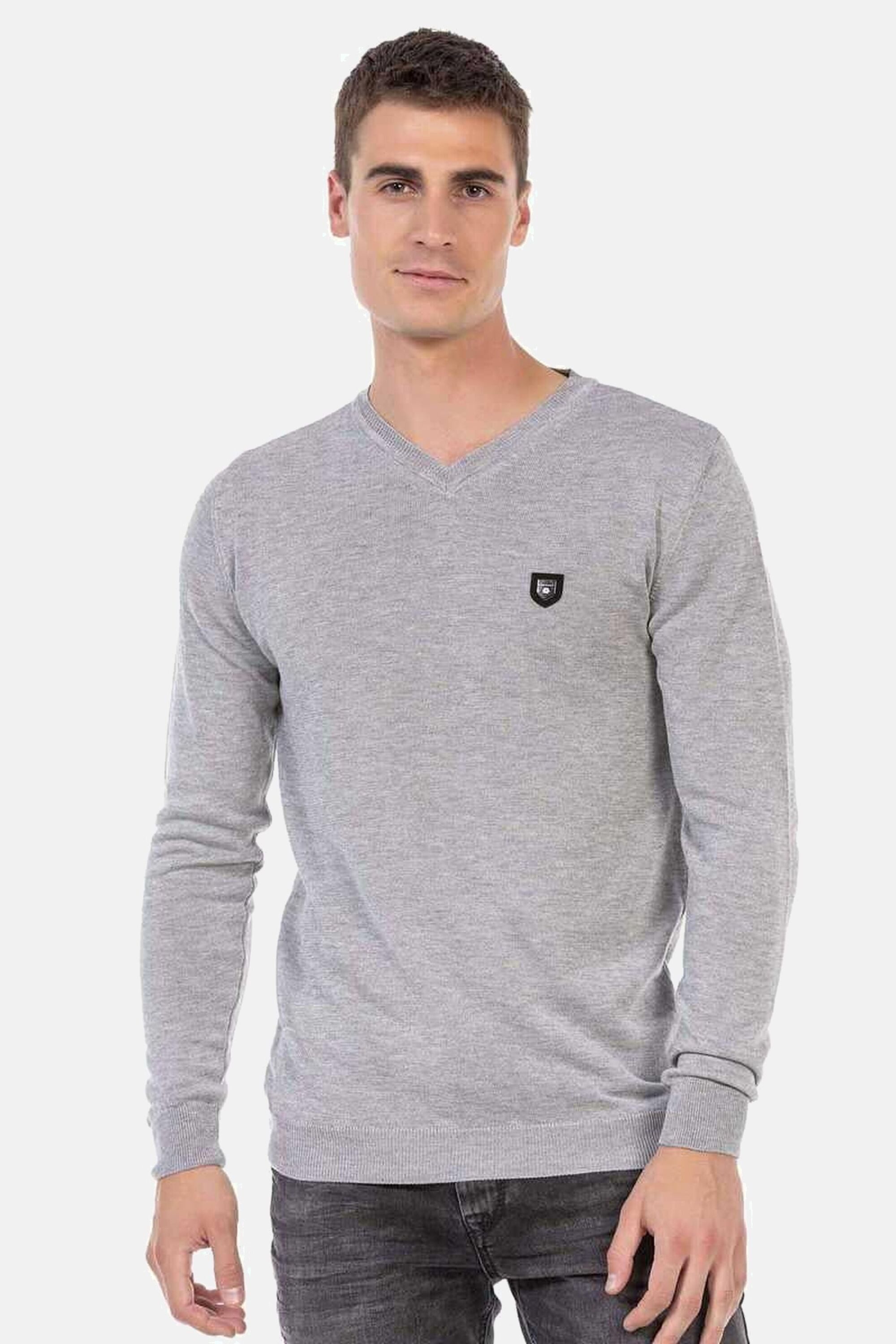 Cipo & Baxx V-Ausschnitt-Pullover Pullover (1-tlg) mit V-Ausschnitt, CP242 günstig online kaufen