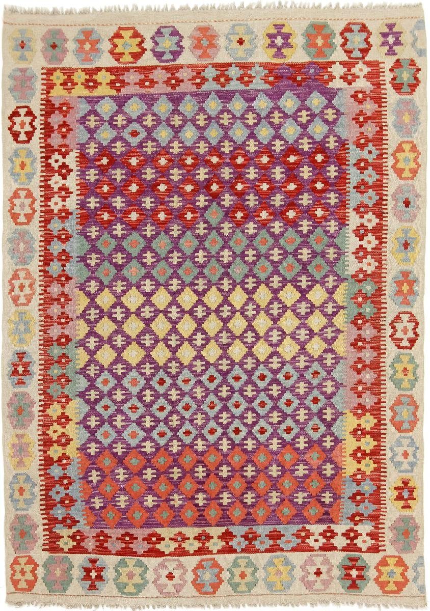 Orientteppich Kelim Afghan 132x186 Handgewebter Orientteppich, Nain Trading, rechteckig, Höhe: 3 mm