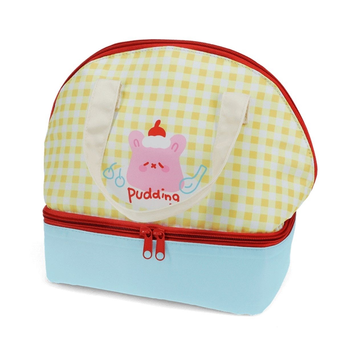 Rex London Lunchbox Kinder-Lunchtasche isolierte Tasche zwei Fächern kariert Tiermotiv