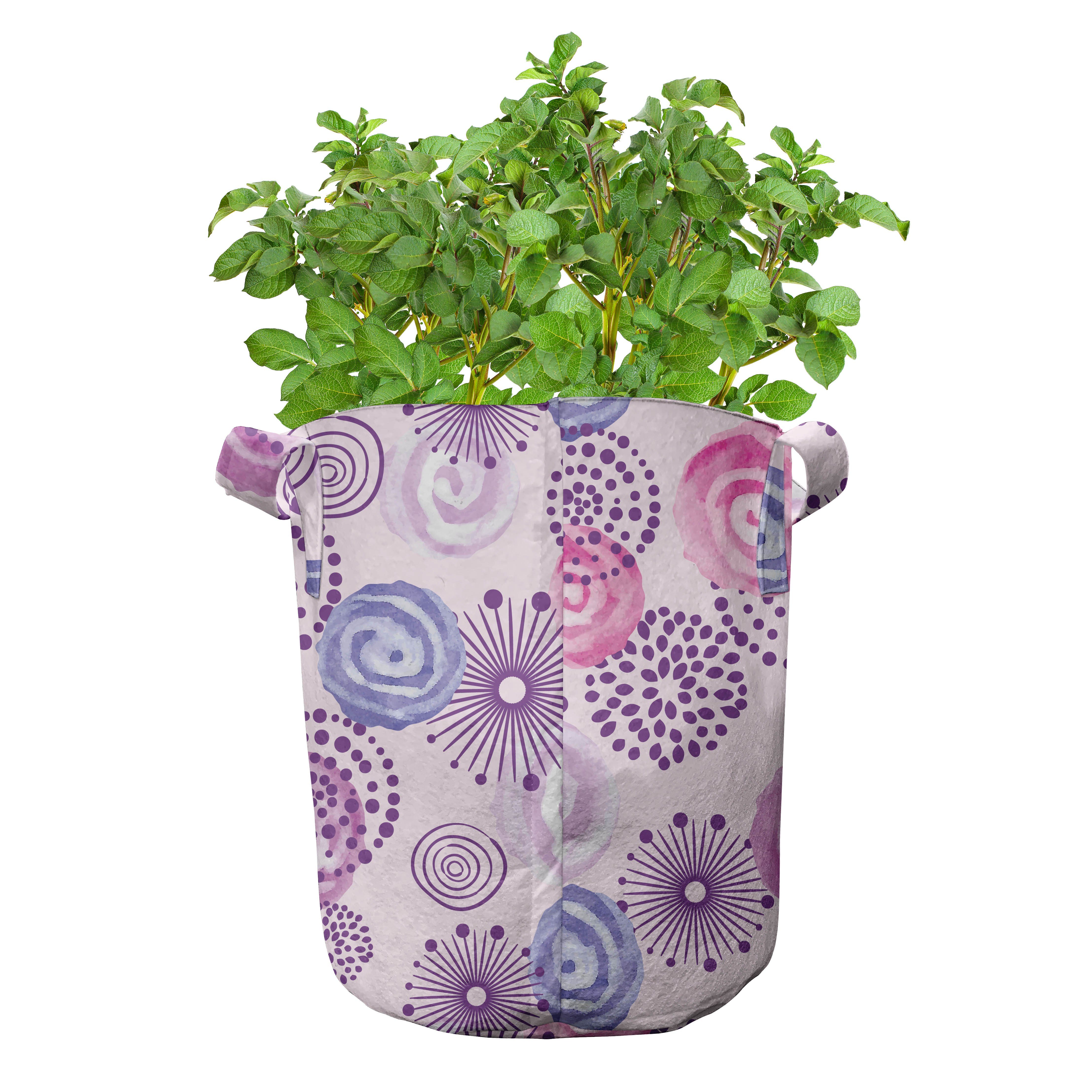 Pflanzen, Griffen Lila Pflanzkübel Stofftöpfe Aquarell-Blumen-Kunst für hochleistungsfähig mit Abakuhaus