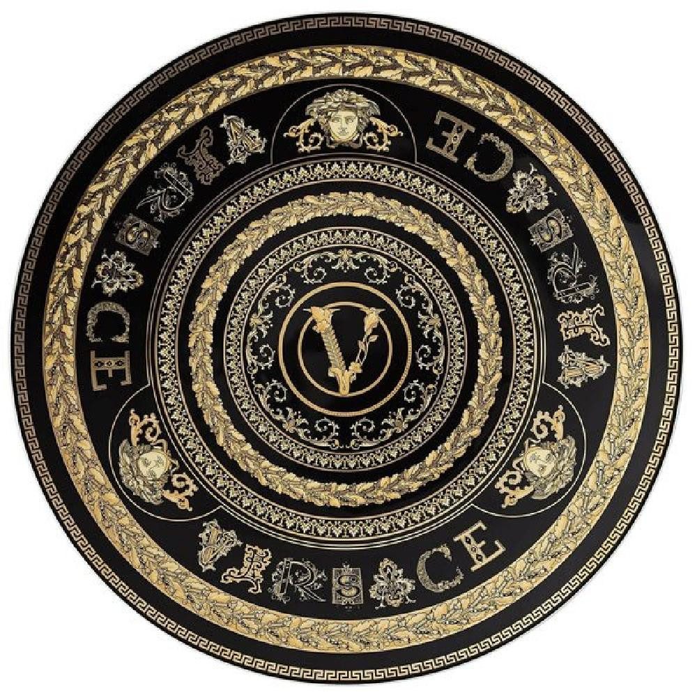 Versace Tortenplatte by Rosenthal Platzteller Virtus Gala Black (33cm)