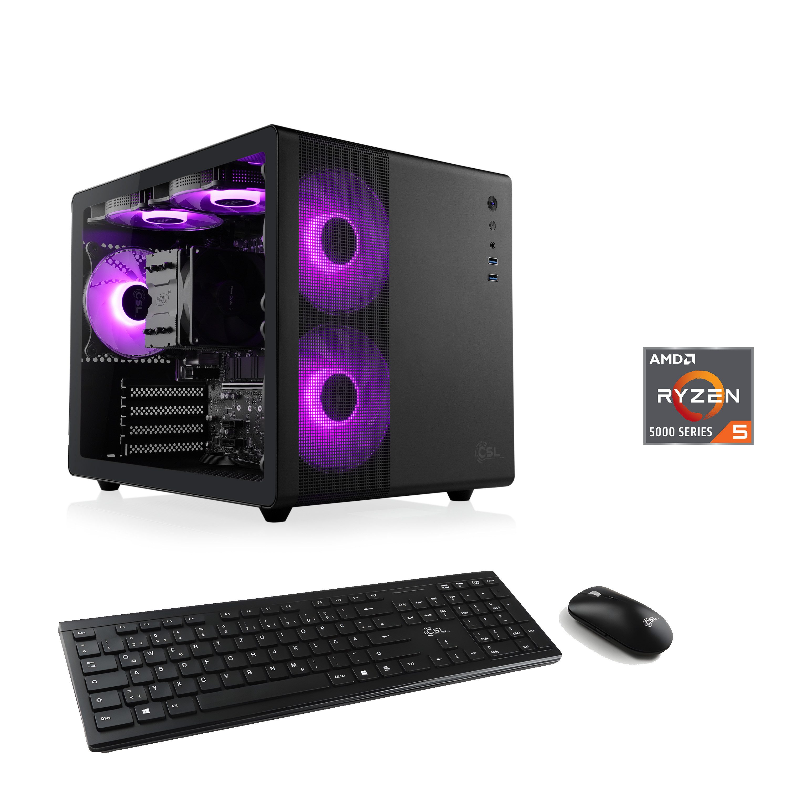CSL Cube V24196 PC (AMD Ryzen 5 5600GT, 0, 32 GB RAM, 1000 GB SSD, Luftkühlung)