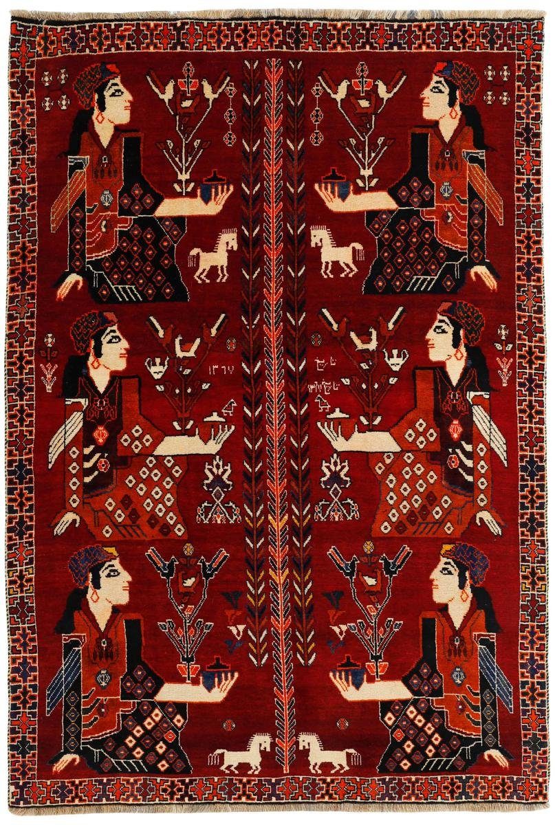 Orientteppich Ghashghai Figural 159x231 Handgeknüpfter Orientteppich, Nain Trading, rechteckig, Höhe: 12 mm