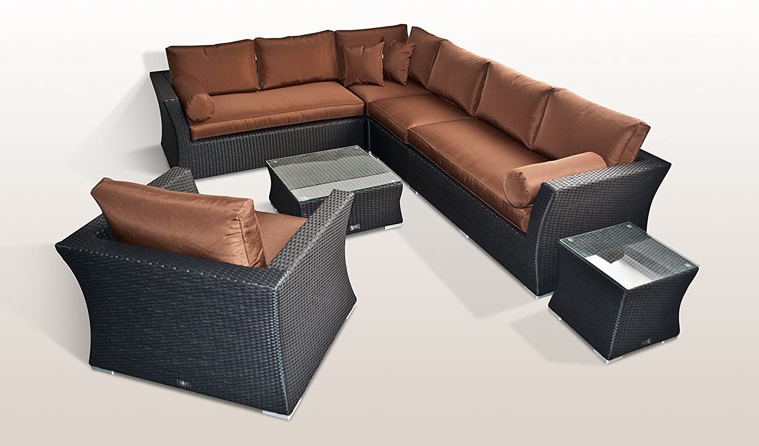 Ragnarök Möbel-Design Gartenlounge-Set Wotan, (Set, Ecklounge, Alu, Polyrattan), Ecksofa bestehend aus 4 einzelenen Elementen, extra breite Armlehnen