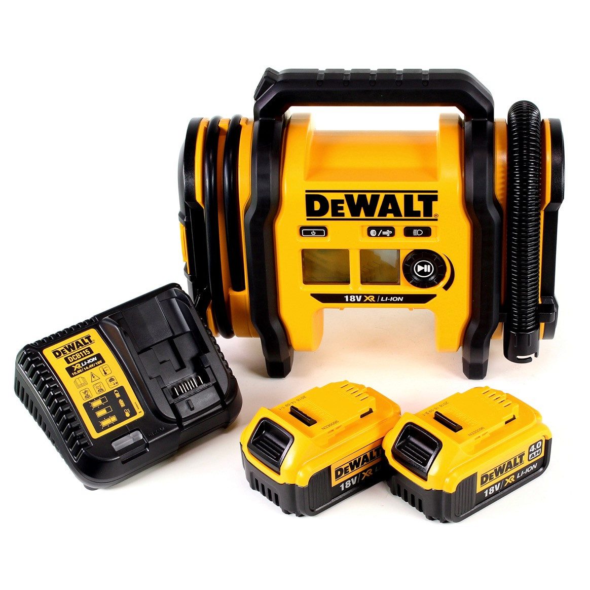 DeWalt Akku-Handkompressor DCC 018 N Akku Luftkompressor 18V 11bar KFZ + 2x Akku 4,0Ah