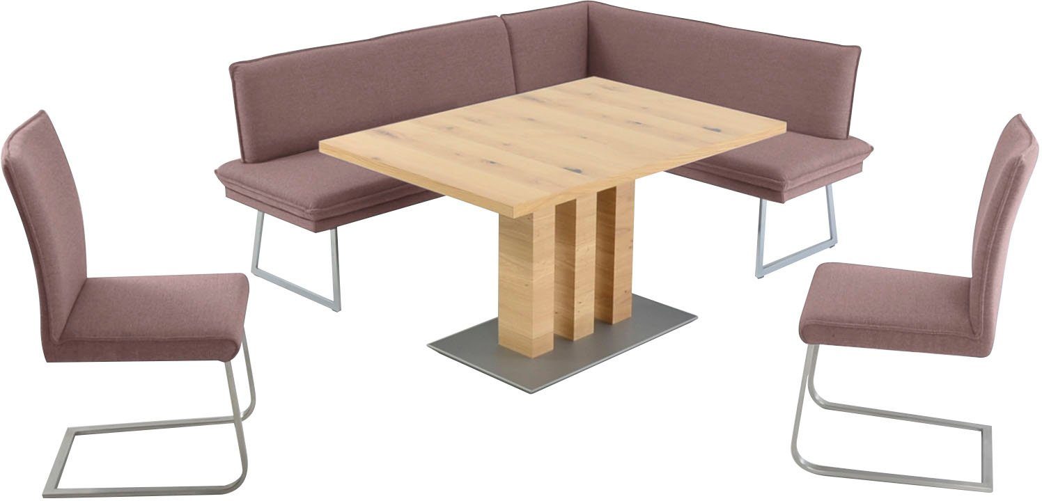 K+W Komfort & Wohnen Essgruppe Santos III, (4-tlg), gepolsterte Eckbank und Stühle, langer Schenkel rechts oder links